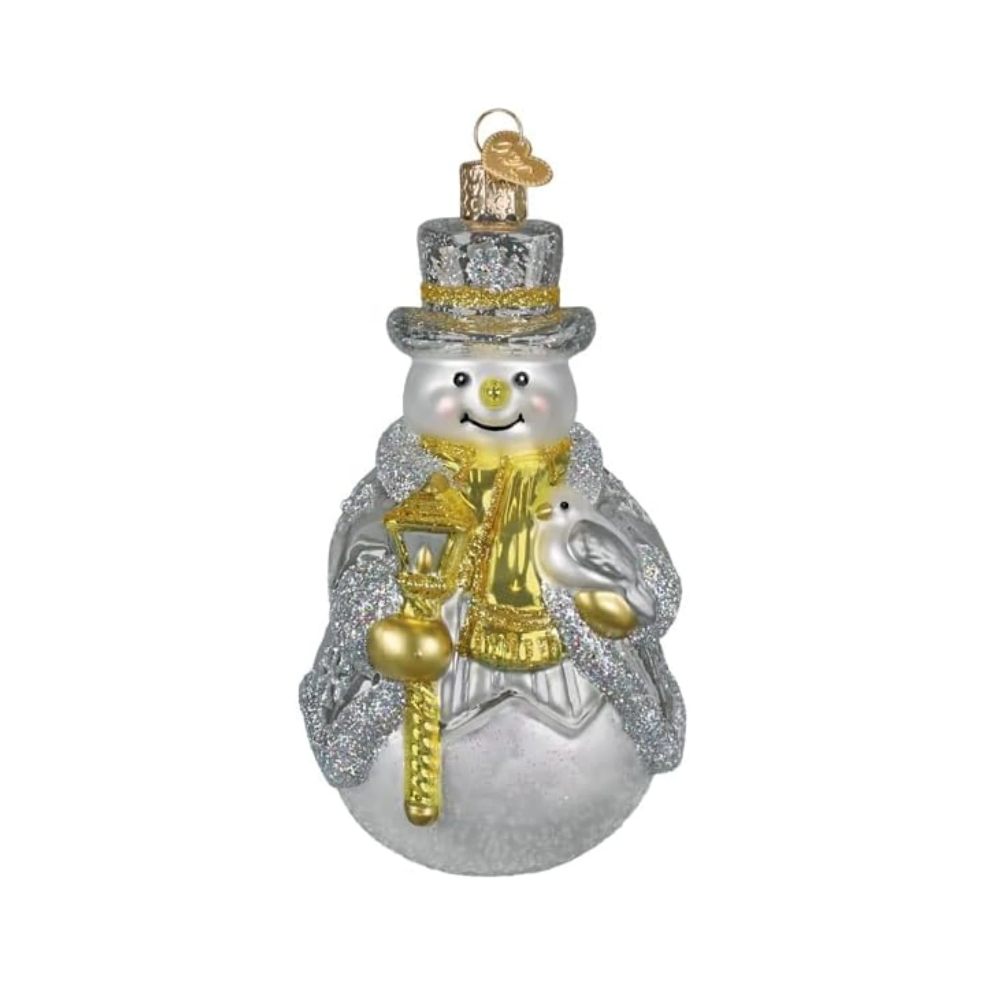 Old World Christmas Blown Glass Ornament for Tree, Sterling Snowman