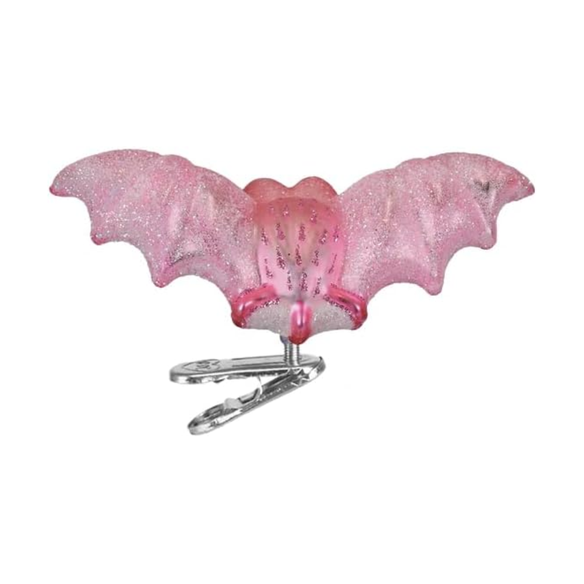 Old World Christmas Blown Glass Ornament for Tree, Shimmering Pink Bat
