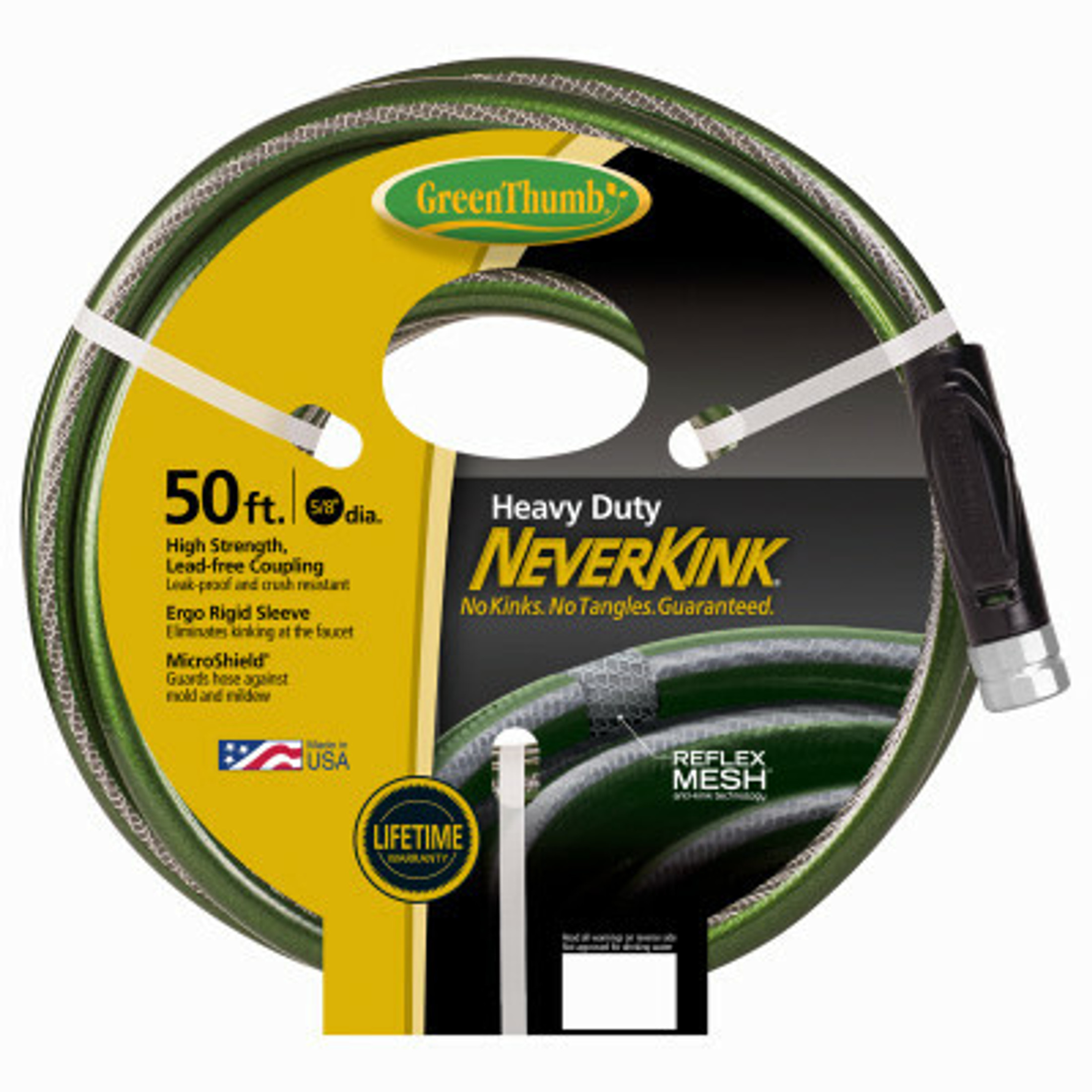 Green Thumb Heavy Duty Neverkink Hose, 50 Ft, 5/8" Diameter