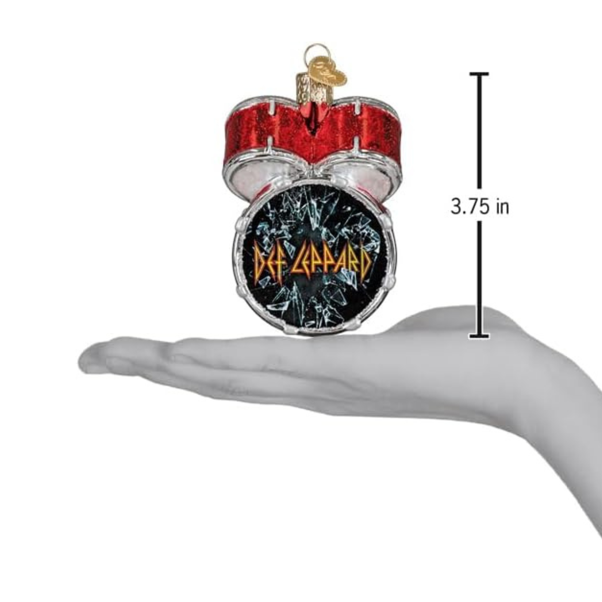 Old World Christmas Blown Glass Tree Ornament, Def Leppard Drum Set