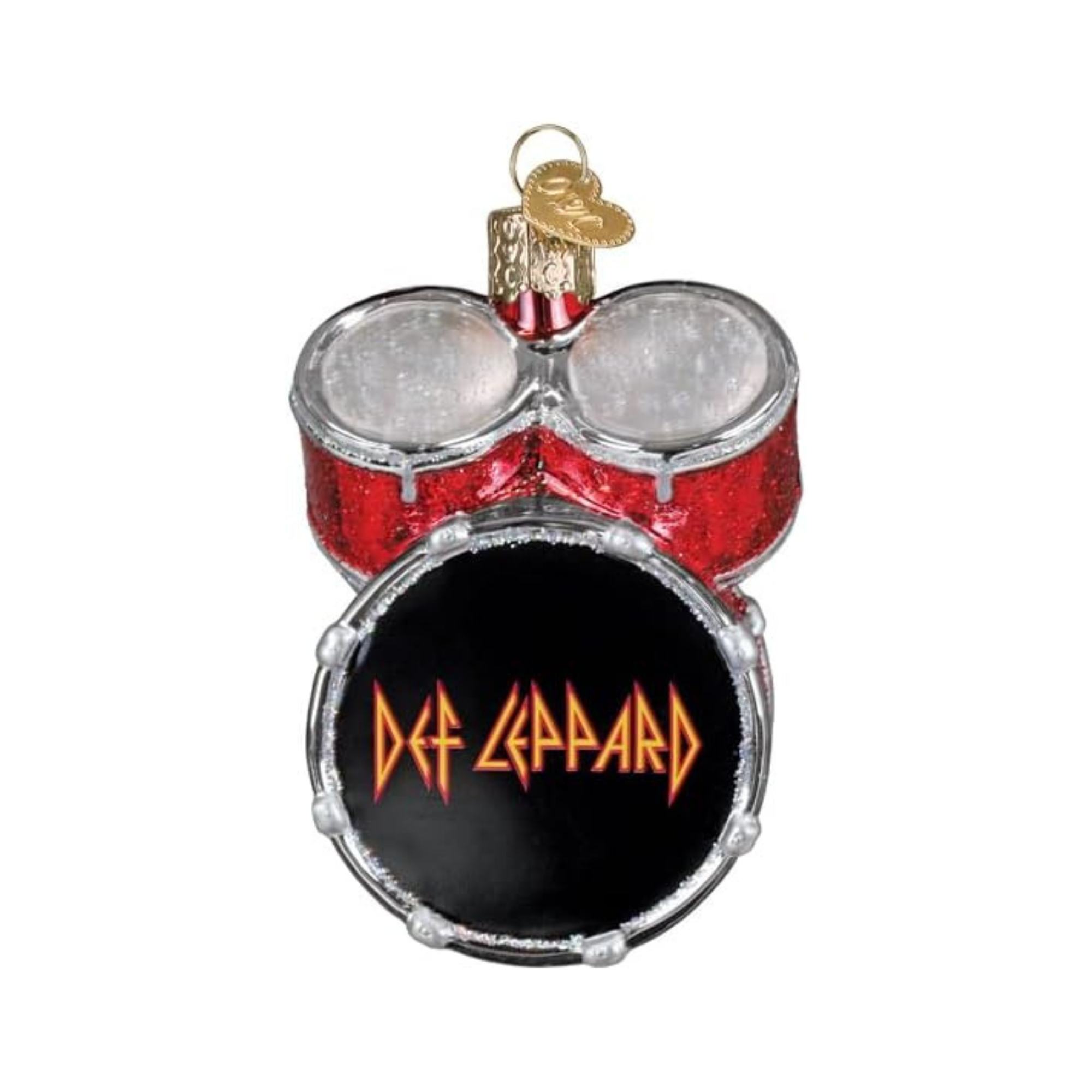 Old World Christmas Blown Glass Tree Ornament, Def Leppard Drum Set