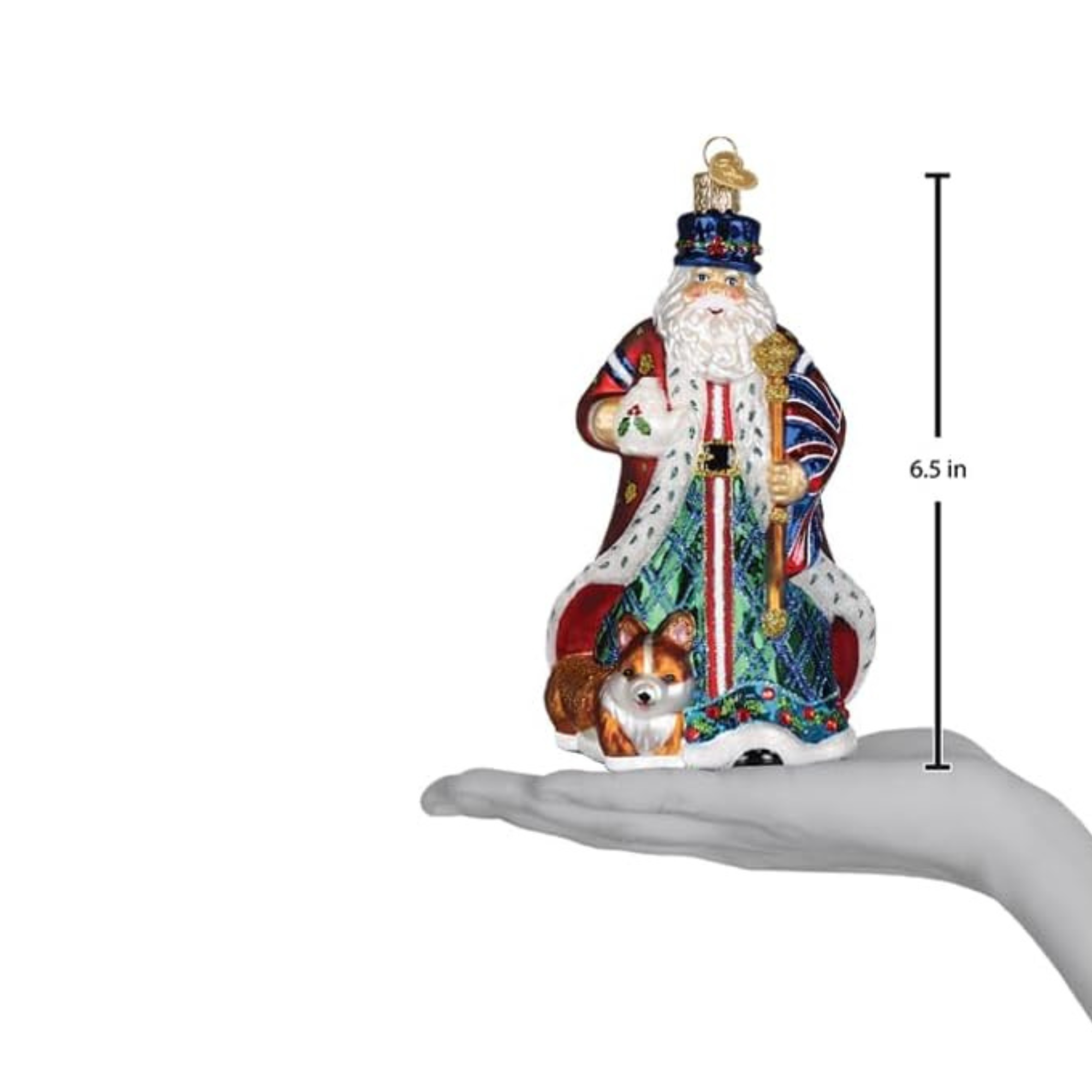 Old World Christmas Blown Glass Tree Ornament, United Kingdom Santa