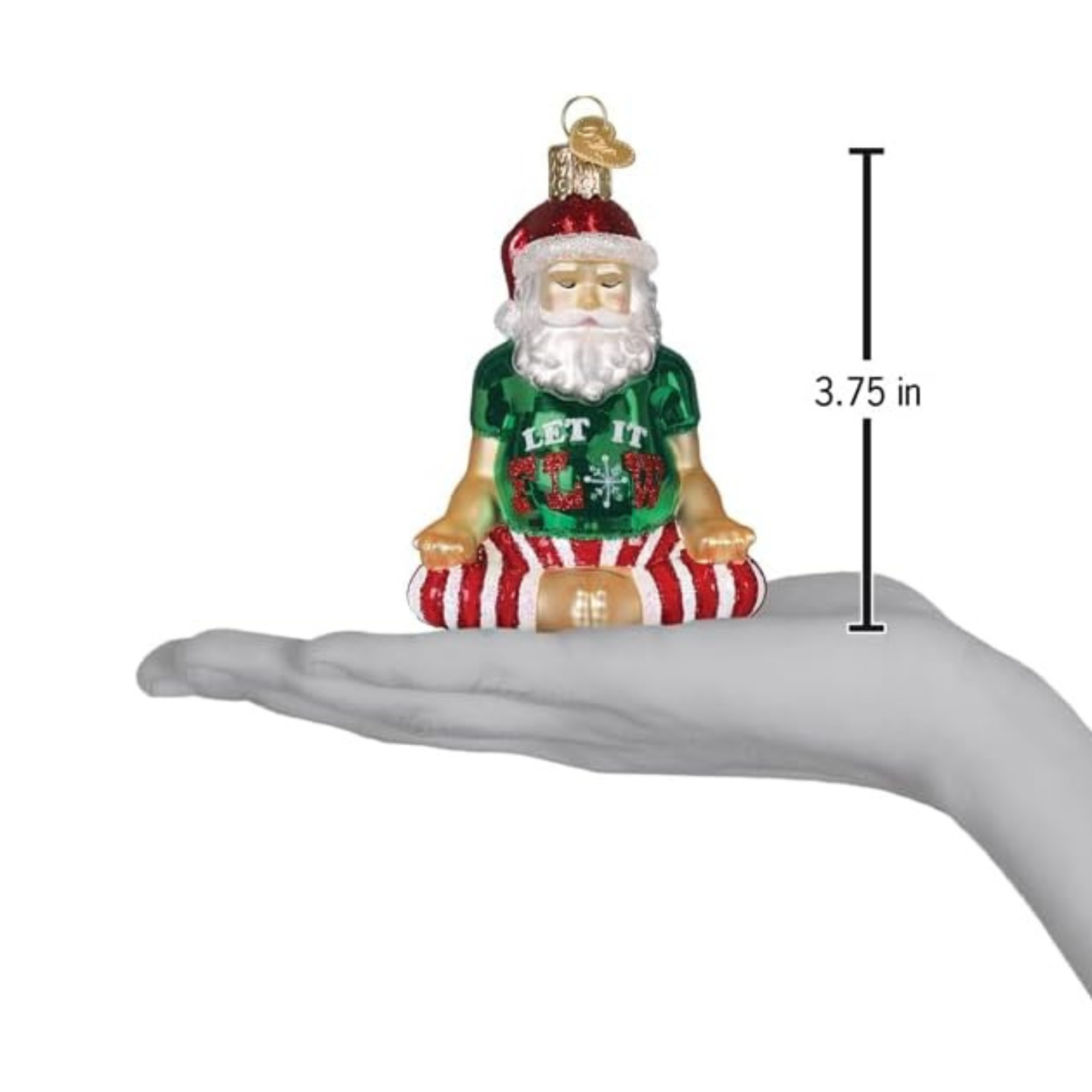 Old World Christmas Blown Glass Tree Ornament, Zen-ta Claus Yoga