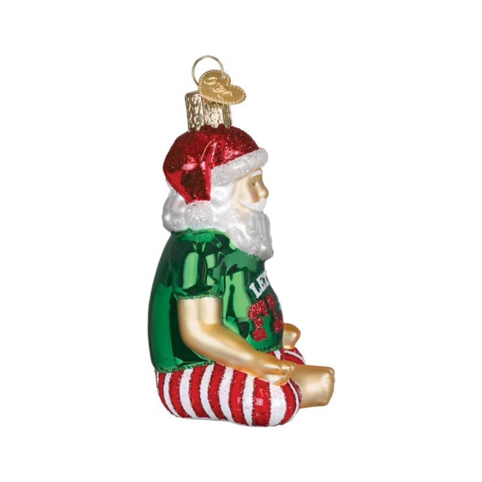 Old World Christmas Blown Glass Tree Ornament, Zen-ta Claus Yoga
