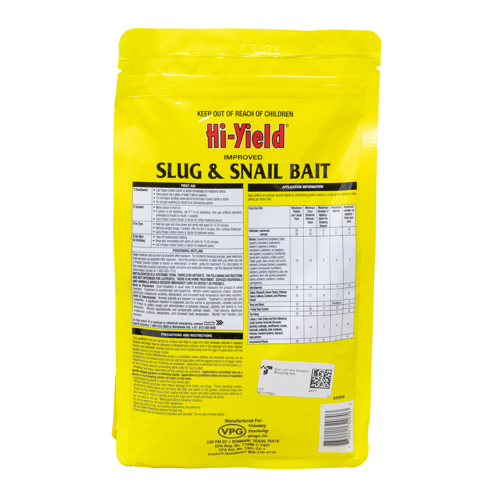 Hi-Yield Improved Slug & Snail Bait Insecticide Pellets, 2.5lb