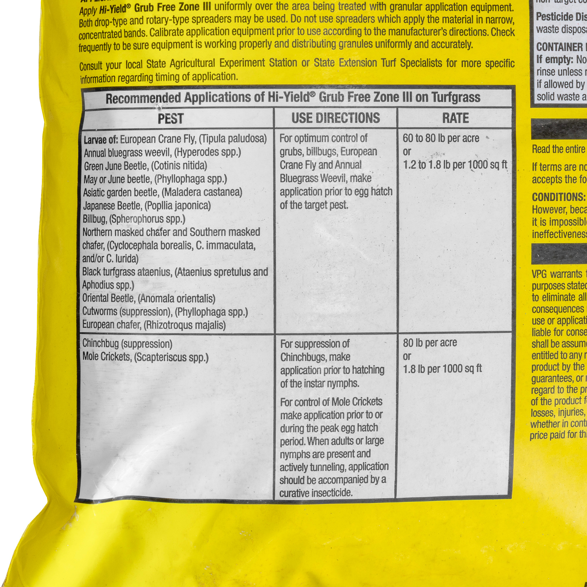 Hi-Yield Grub Free Zone III Insecticide with Season-Long Control, 10lb