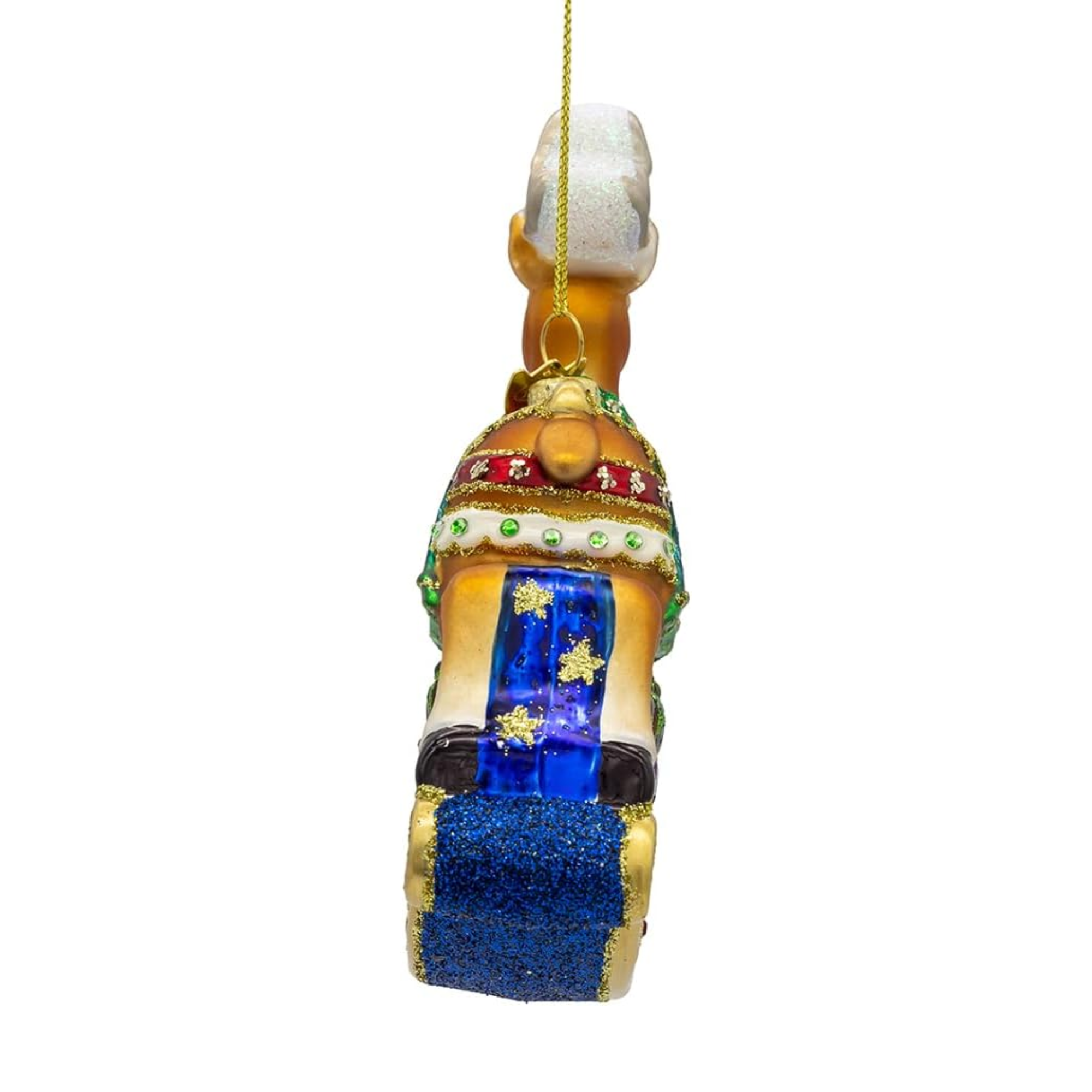 Kurt Adler Bellissimo Glass Rocking Deer Ornament, 5.5in