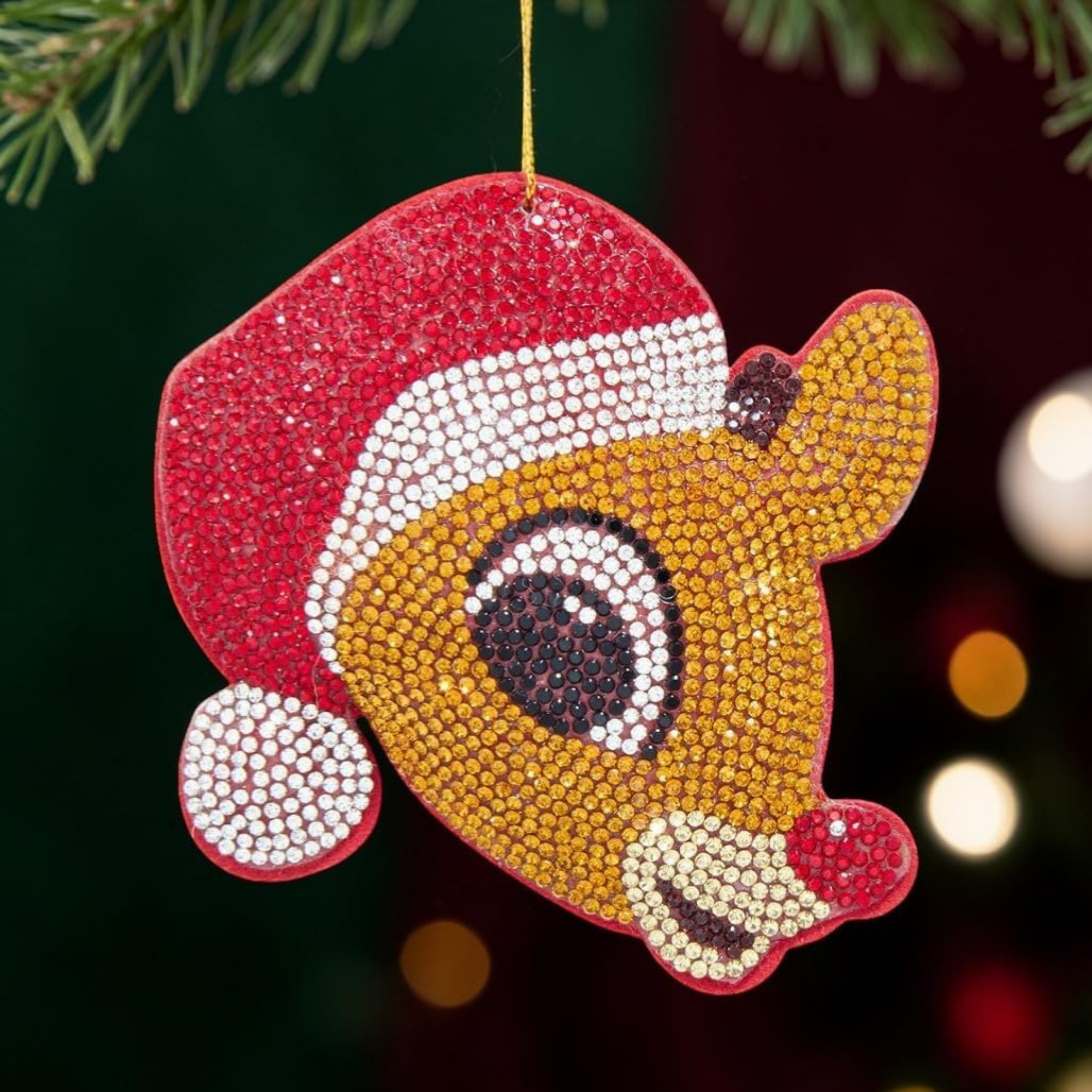 Kurt Adler Bedazzled Fabric Ornament for Christmas Tree, Rudolph, 4in