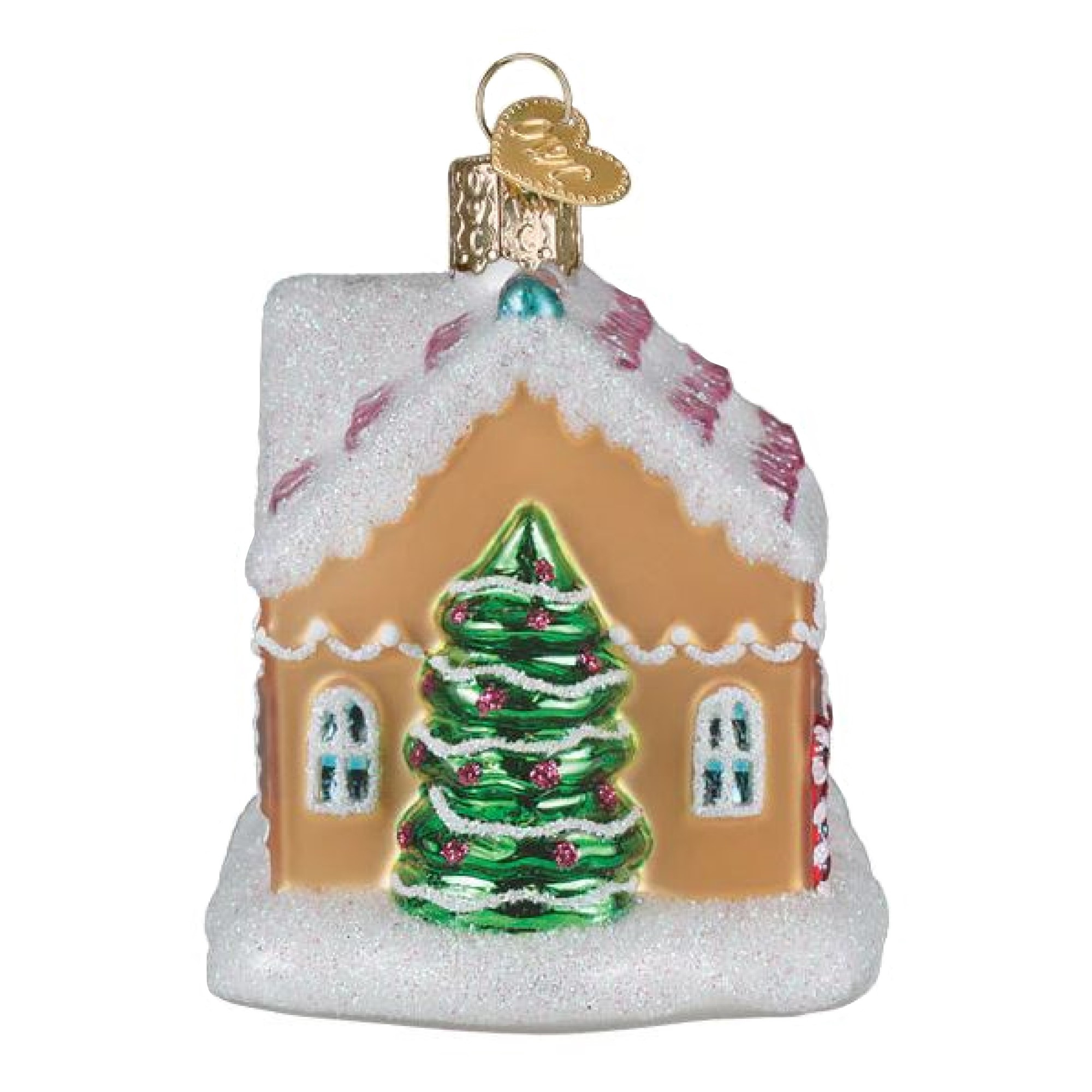Old World Christmas Blown Glass Ornament for Tree, Sugar Coated Cottage