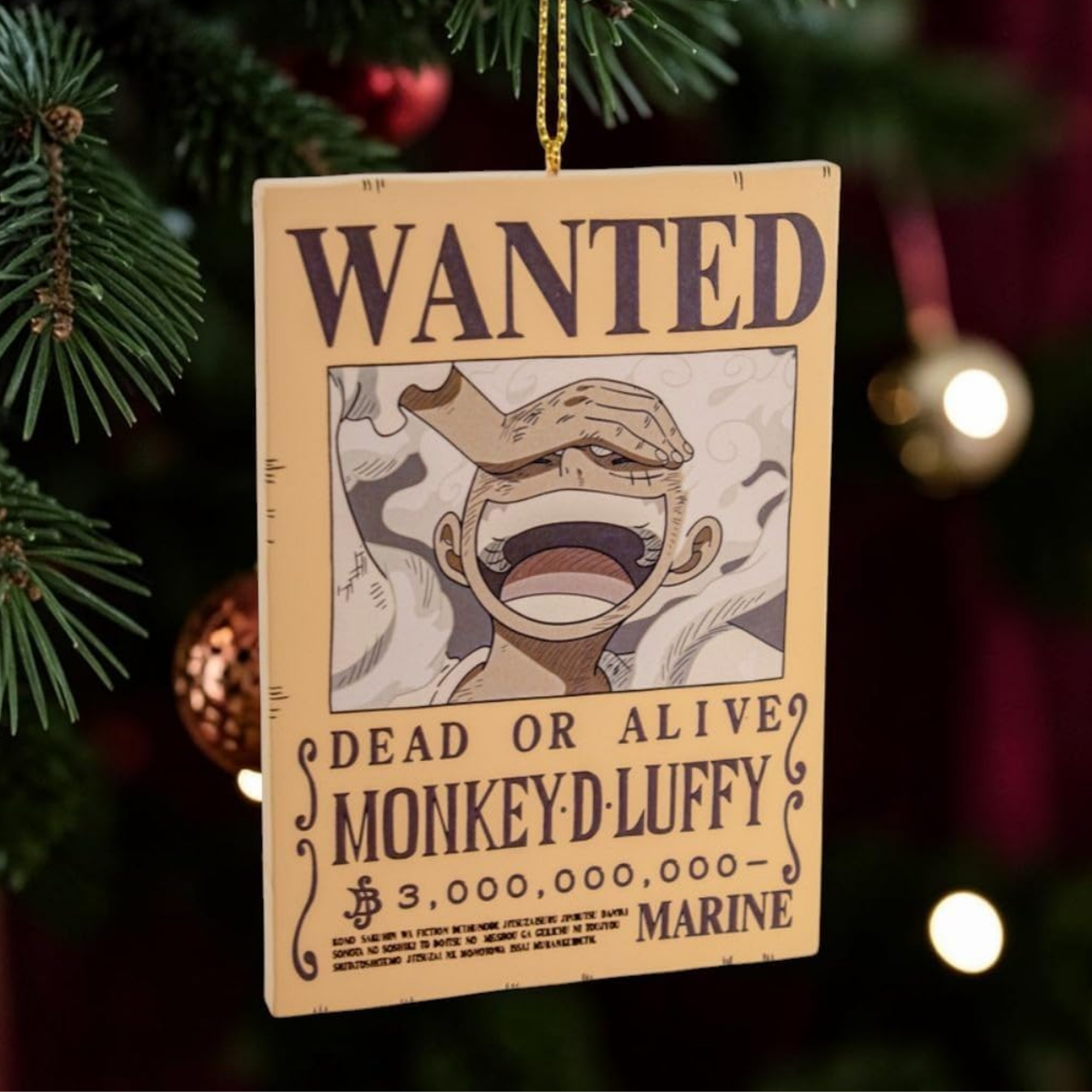 Kurt Adler Officially Licensed One Piece Christmas Ornament, Luffy Poster