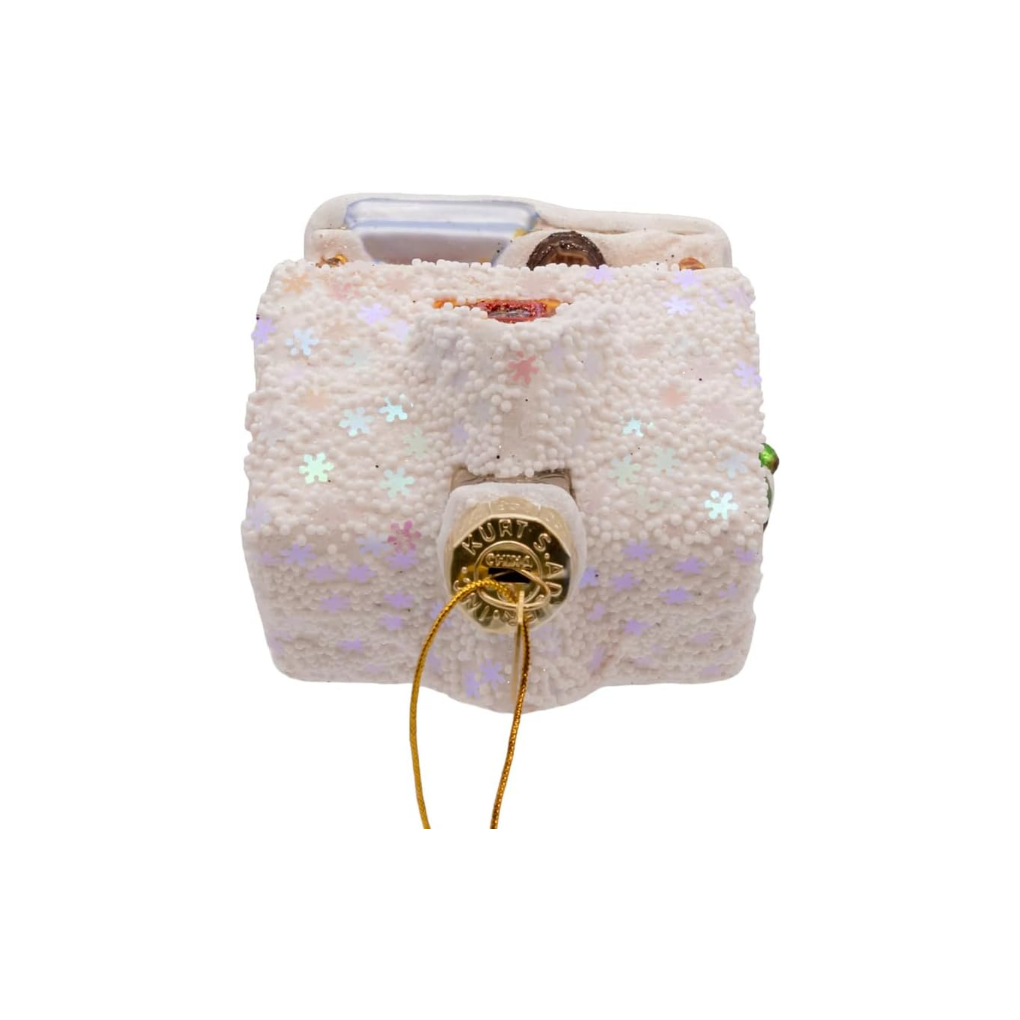 Kurt Adler Noble Gems Glass Ornament Collection, Log Cabin
