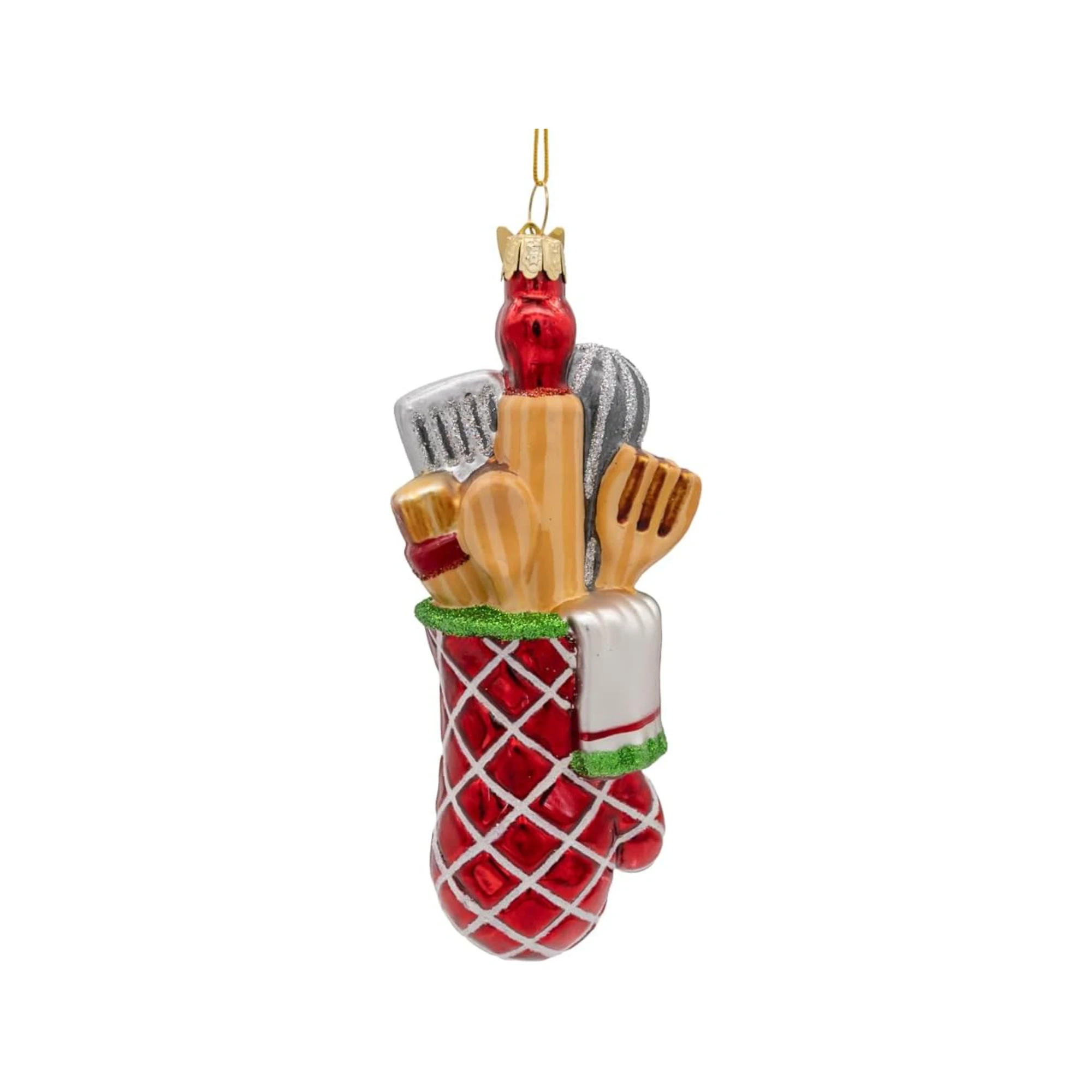 Kurt Adler Noble Gems Glass Ornament for Christmas Tree, Baking Glove