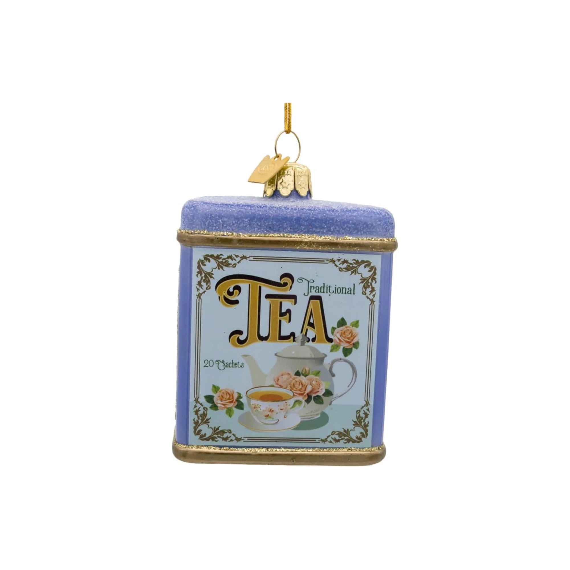 Kurt Adler Noble Gems Glass Ornament for Christmas Tree, Tea Container