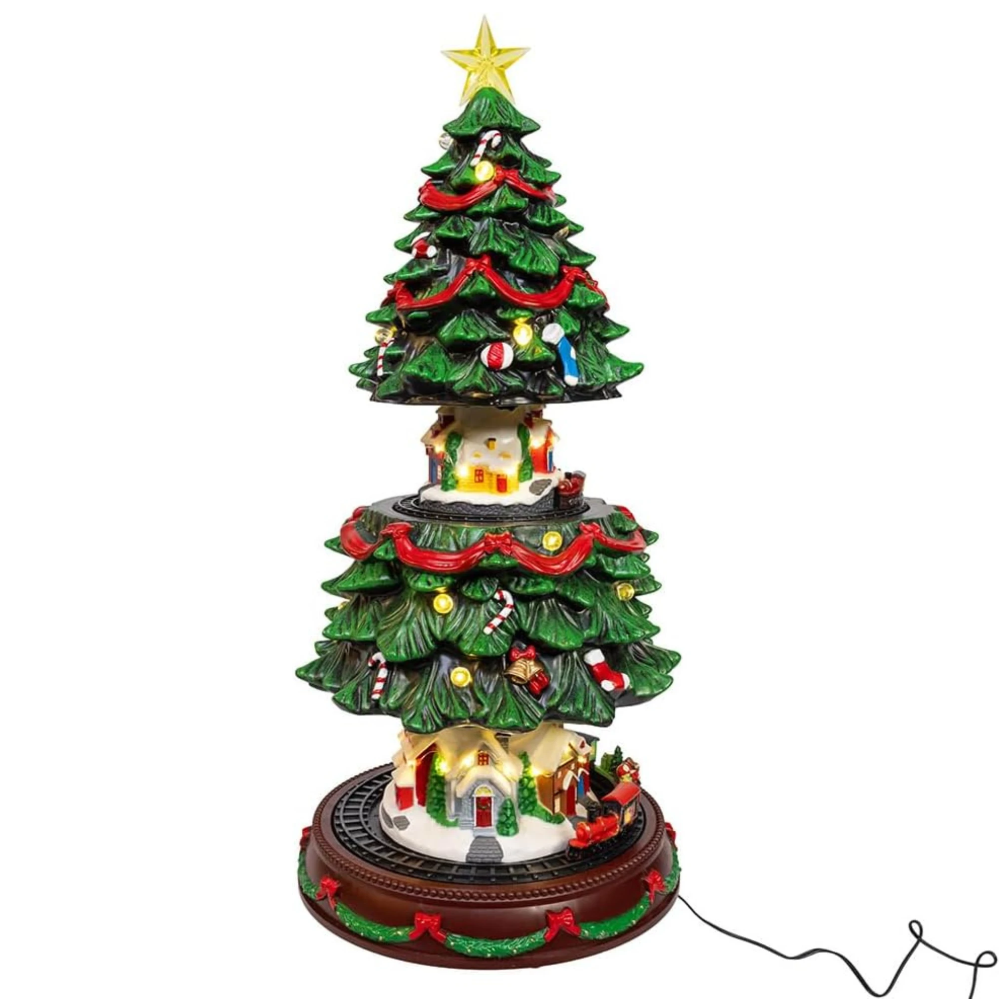 Kurt Adler Musical Animated Christmas Tree Table Piece, 20in