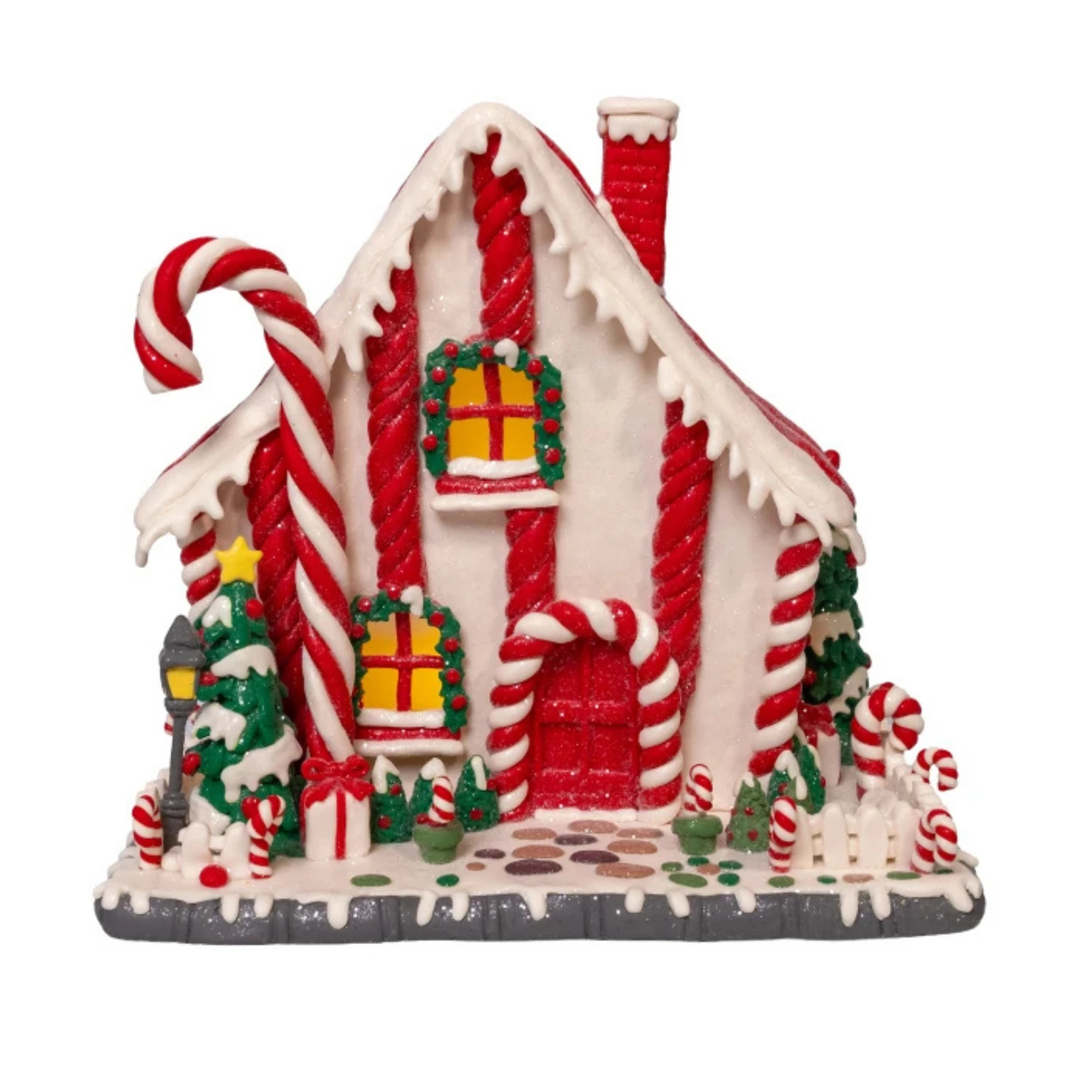 Kurt Adler LED Candy Cane Lane House, 11in