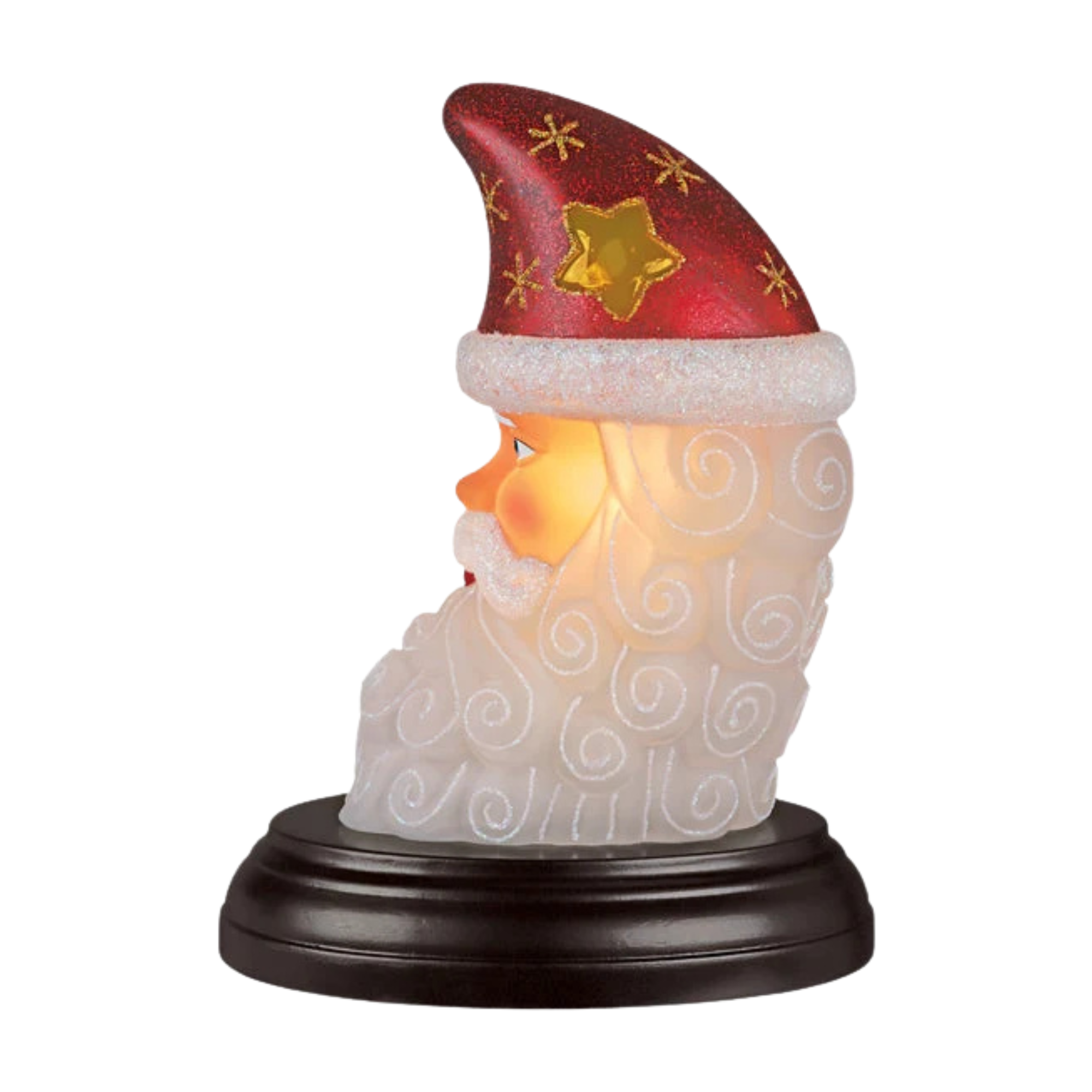 Old World Christmas Santa Moon Face Light, 9.5in