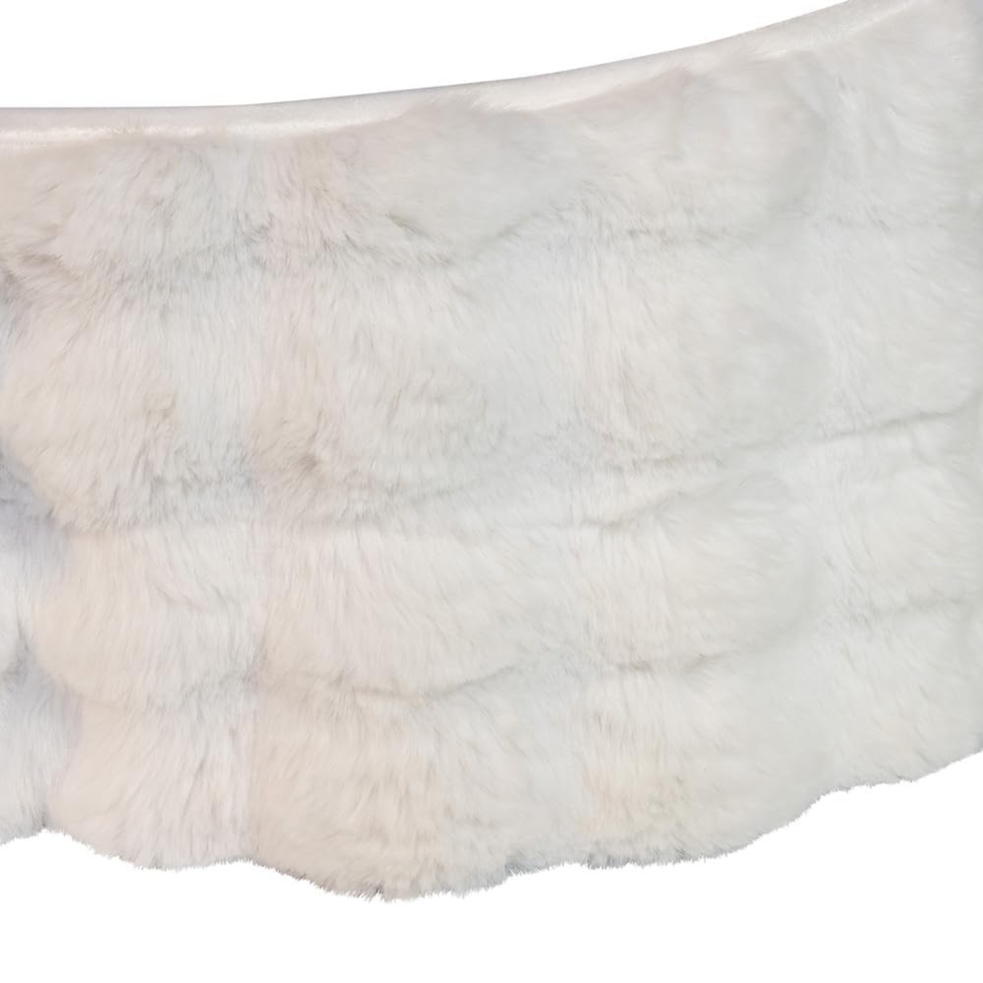Kurt Adler Faux Fur Tree Collar, White, 24in