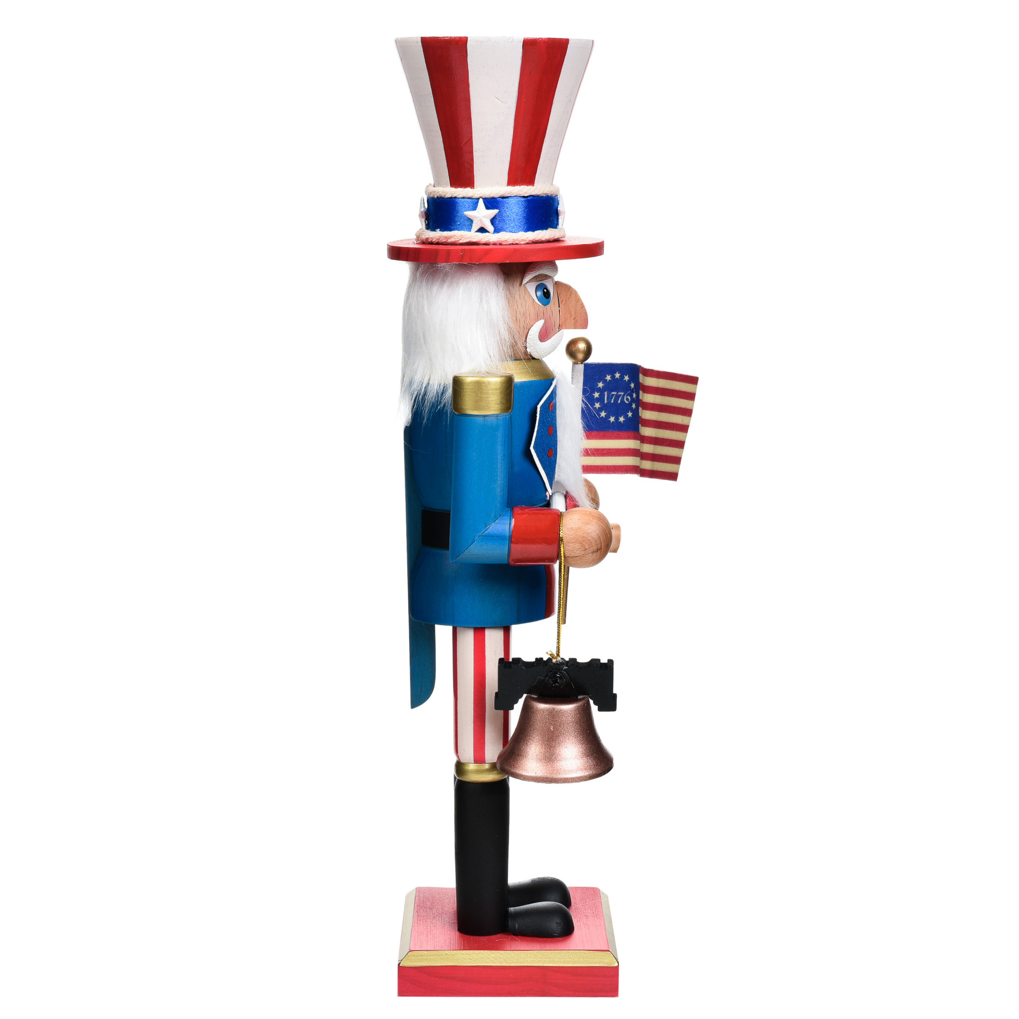 Garden Elements Black Forest Beech Wood Uncle Sam Nutcracker, 15.25in