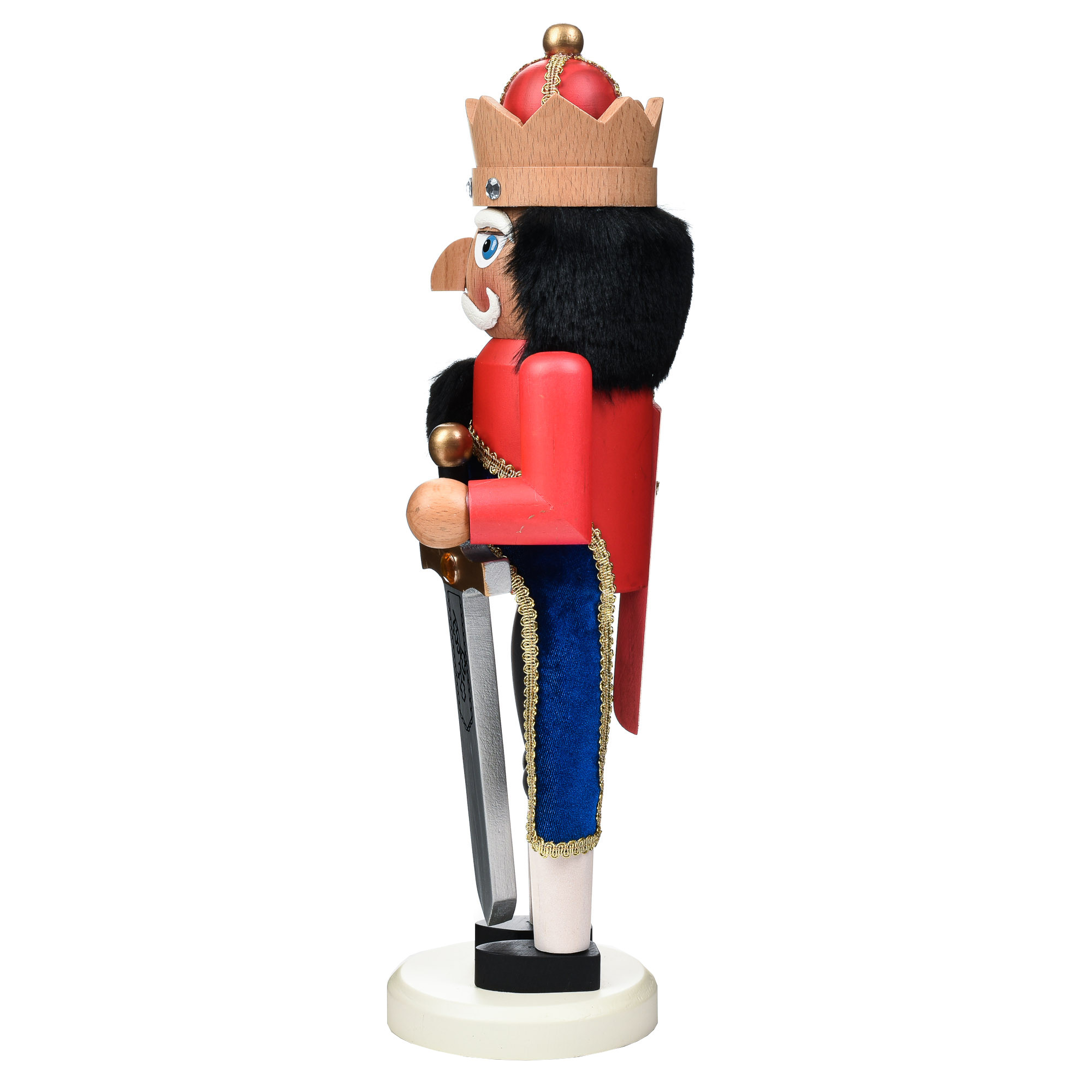 Garden Elements Black Forest Beech Wood King Nutcracker, 14.25in