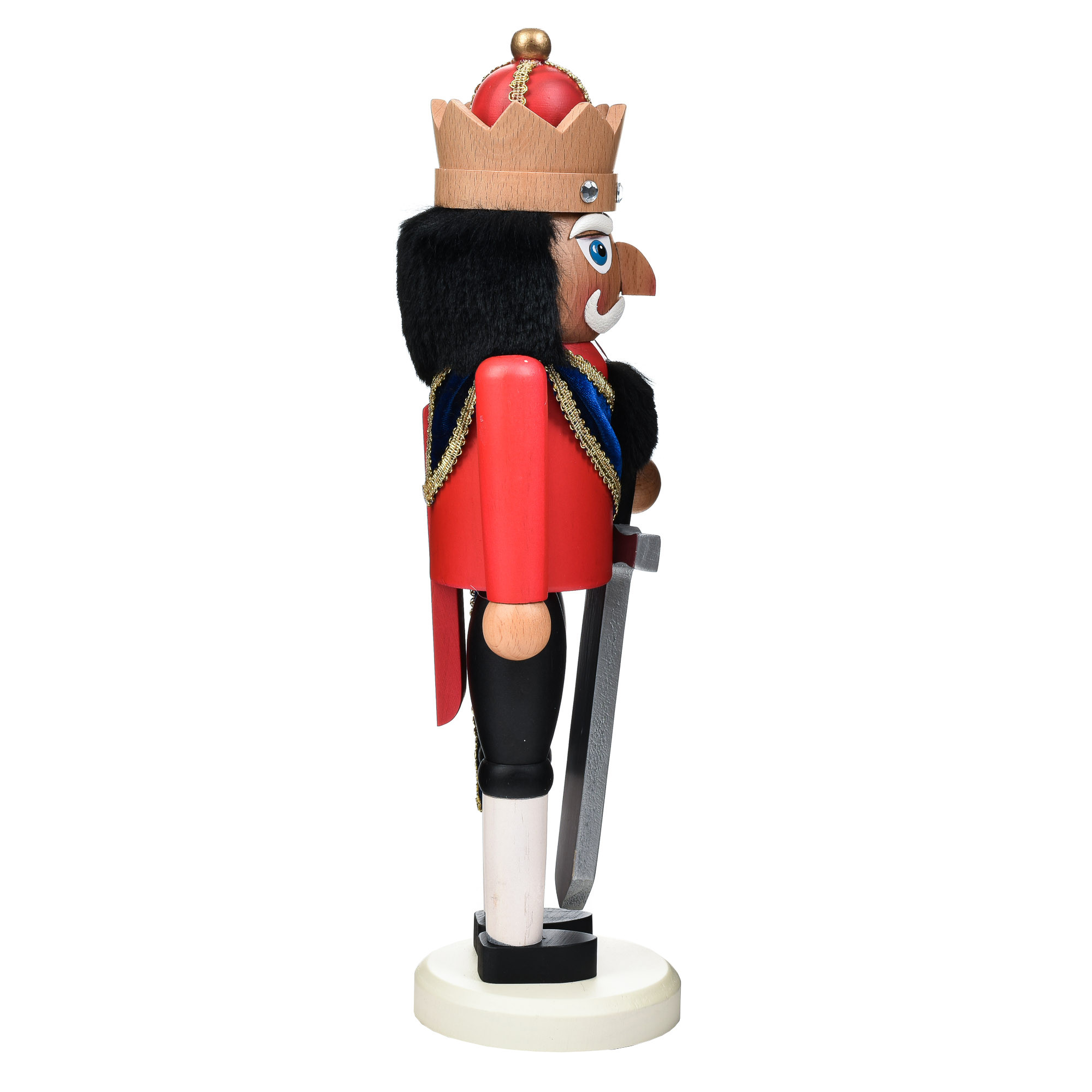 Garden Elements Black Forest Beech Wood King Nutcracker, 14.25in