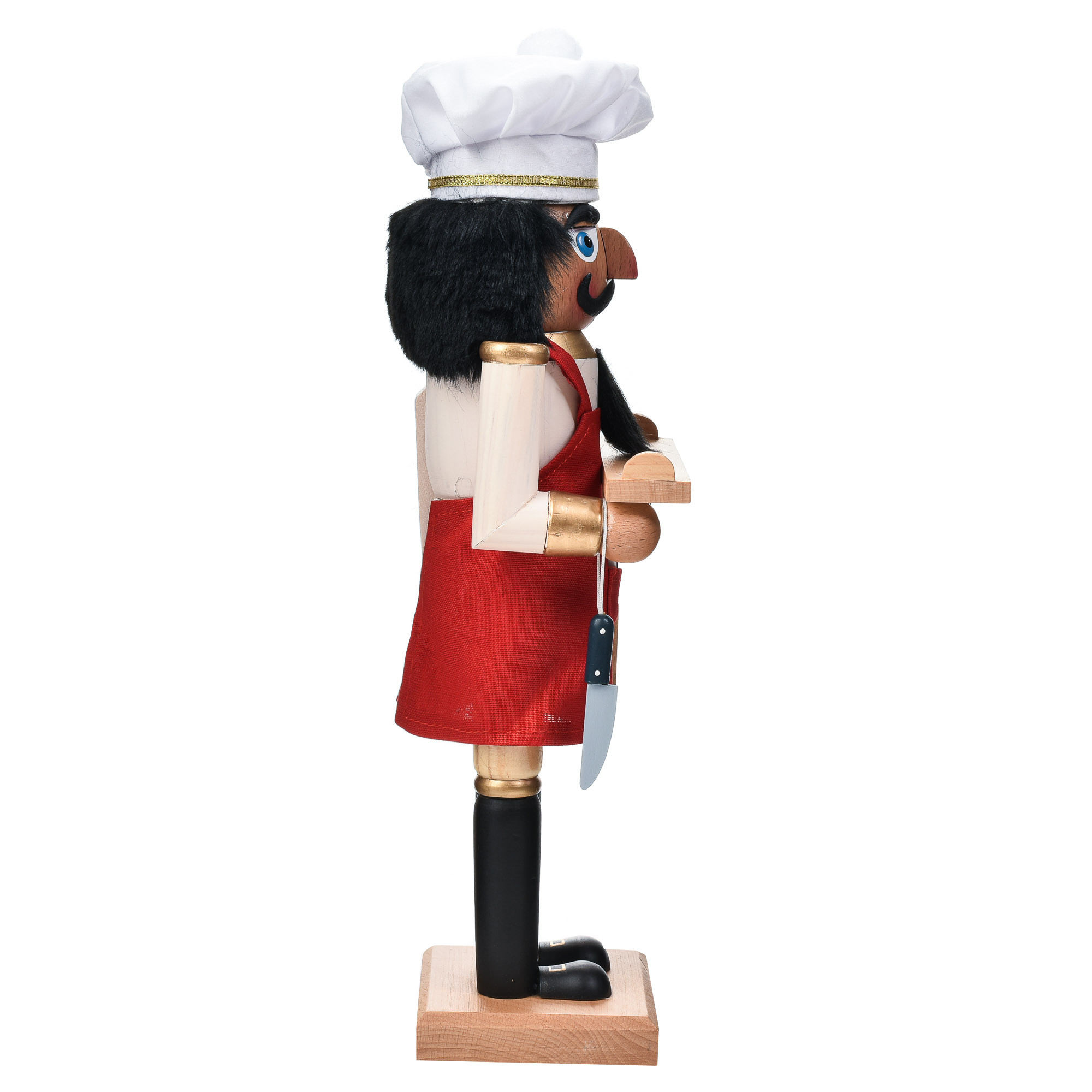 Garden Elements Black Forest Beech Wood Chef Nutcracker, 14.75in