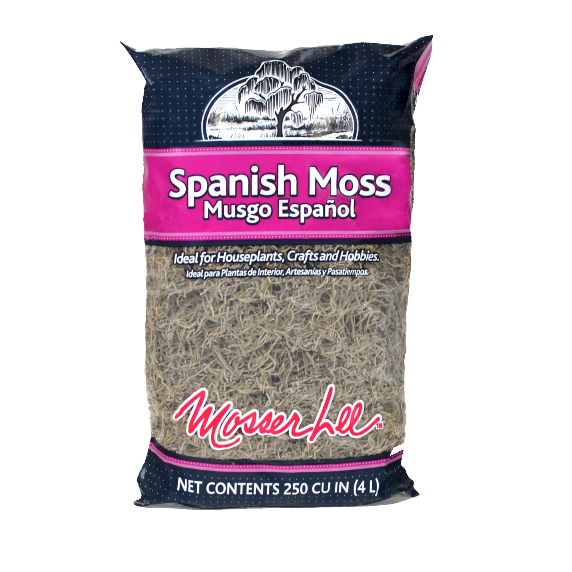 Mosser Lee Spanish Moss for Planters & Crafts, Naturally Colored, 250-Cubic Inch