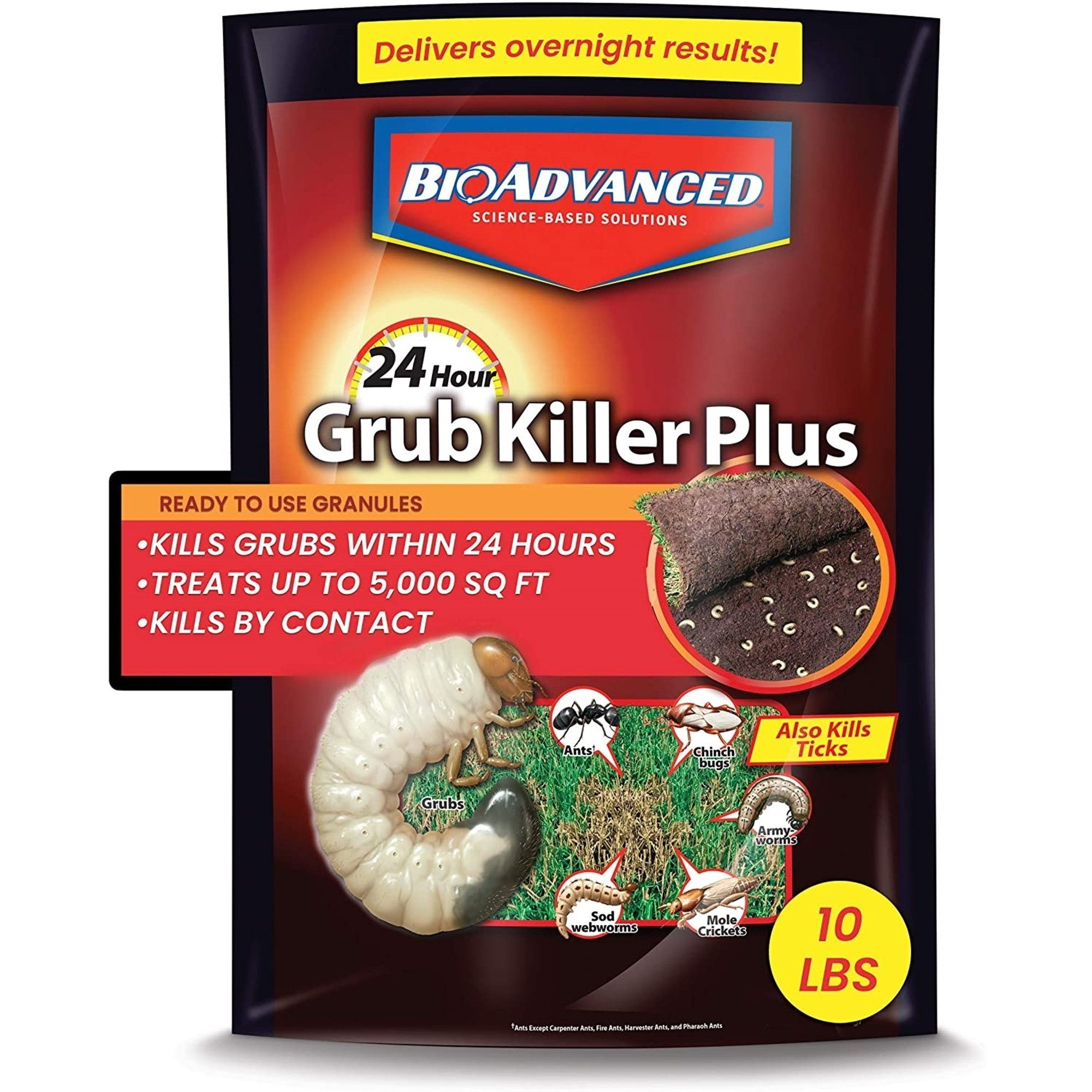 Bioadvanced 24-Hour Grub Killer Plus, Ready to Use Granules, 10lb