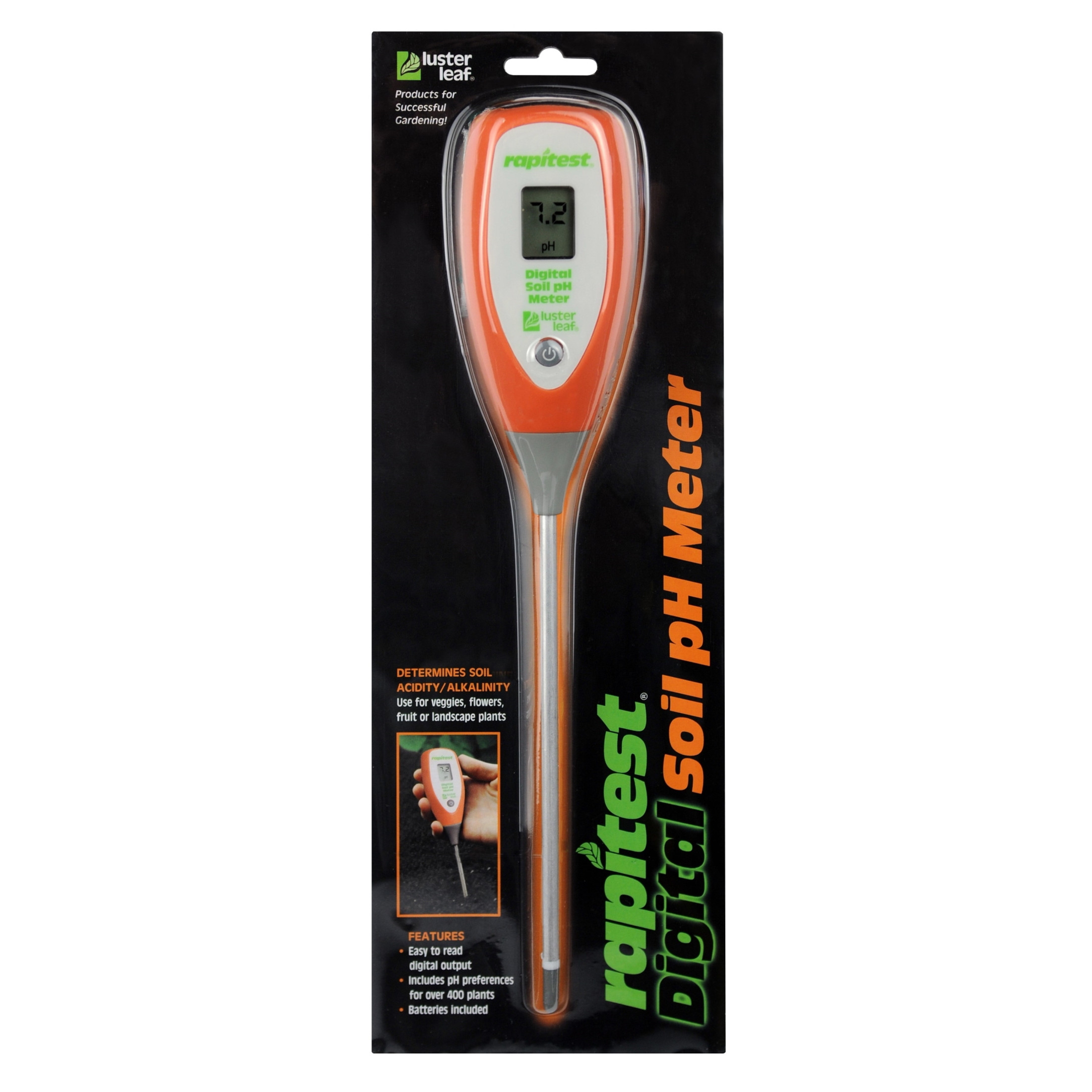 Luster Leaf Rapitest Battery Operated Easy Read Digital Soil pH Meter - Determines Soil Acidity/Alkalinity Luster Leaf Rapitest Battery Operated Easy Read Digital Soil pH Meter - Determines Soil Acidity/Alkalinity