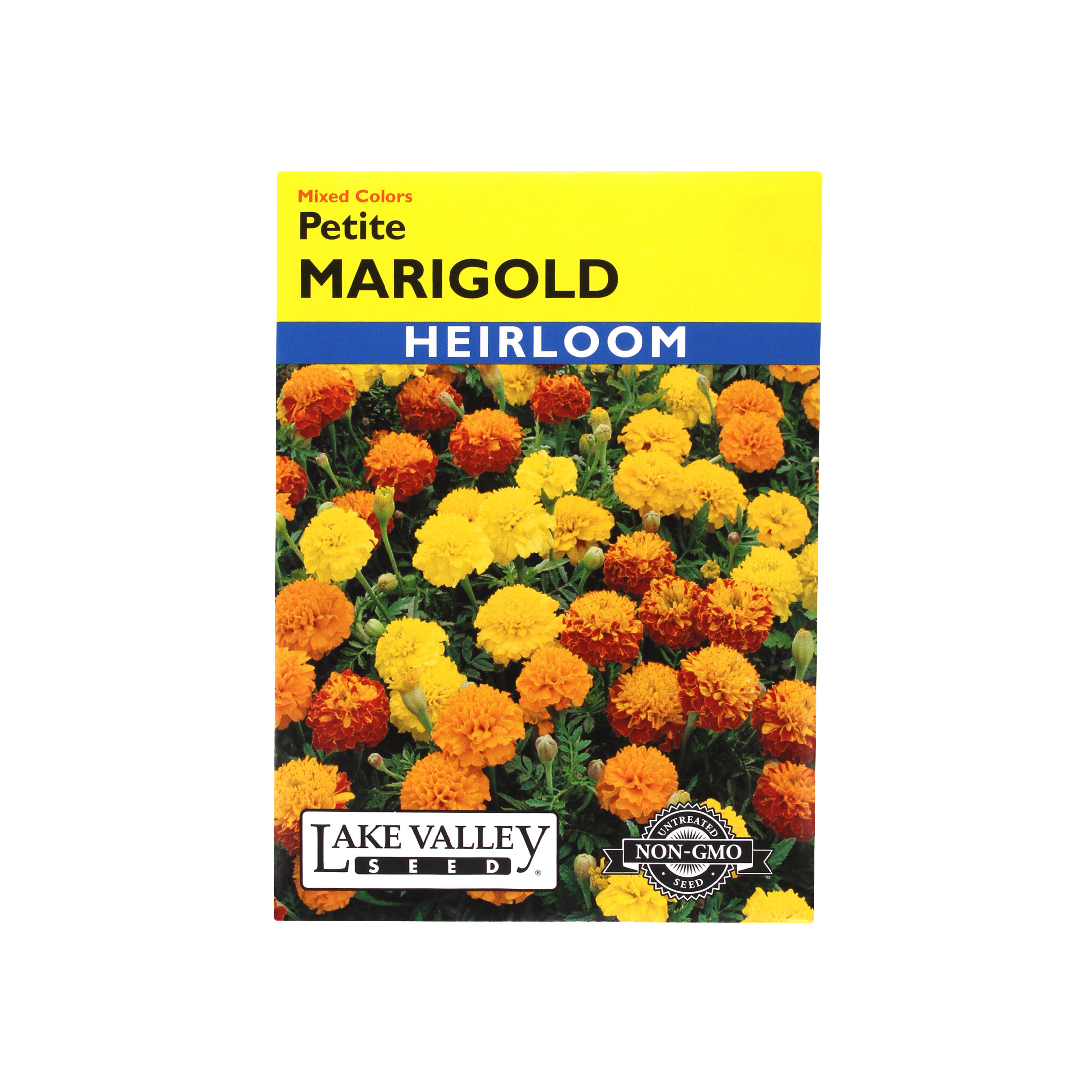 Lake Valley Seed Marigold, Petite Flower Mix Heirloom, 0.4g