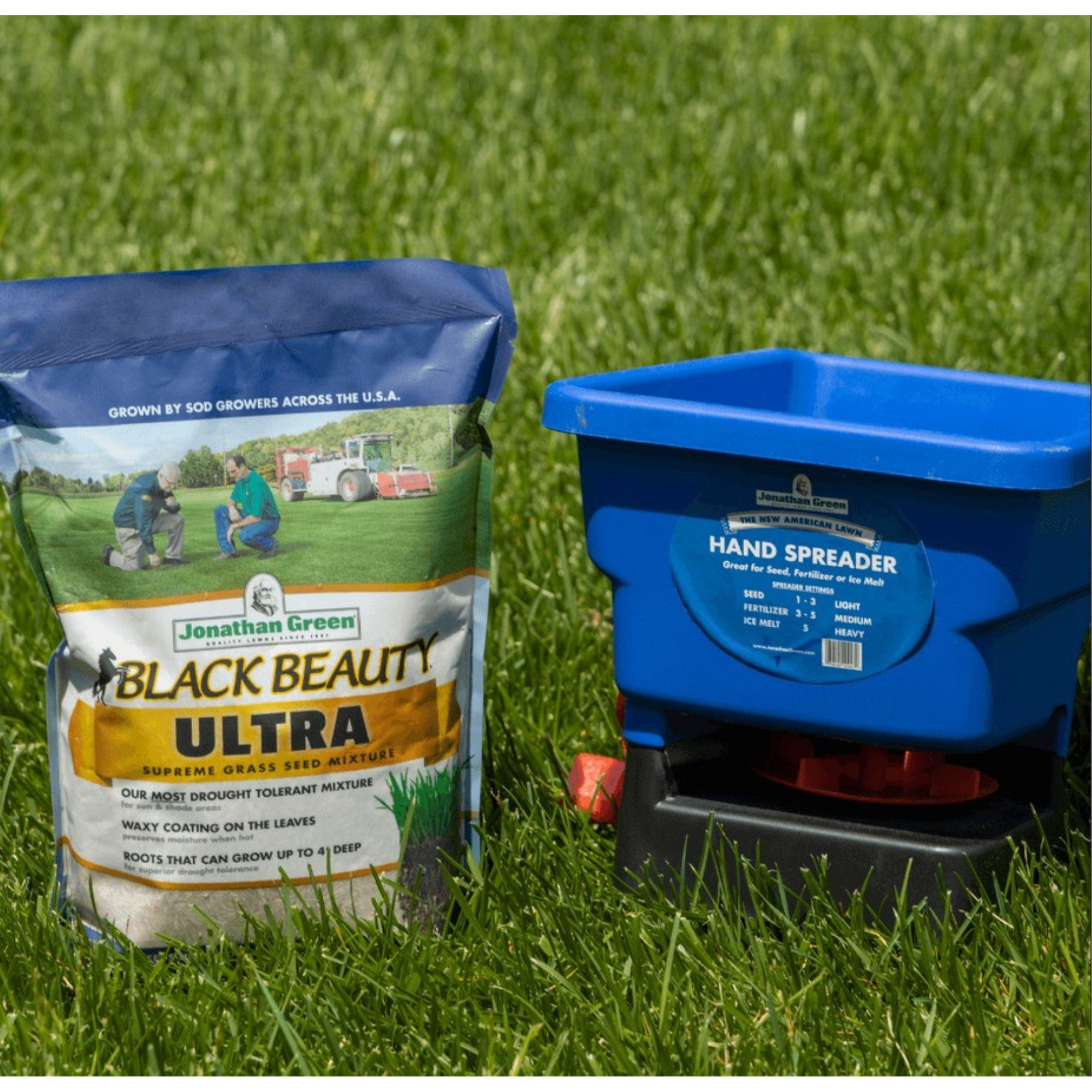Jonathan Green New American Lawn Hand Broadcast Spreader, 1,500 sq ft Coverage