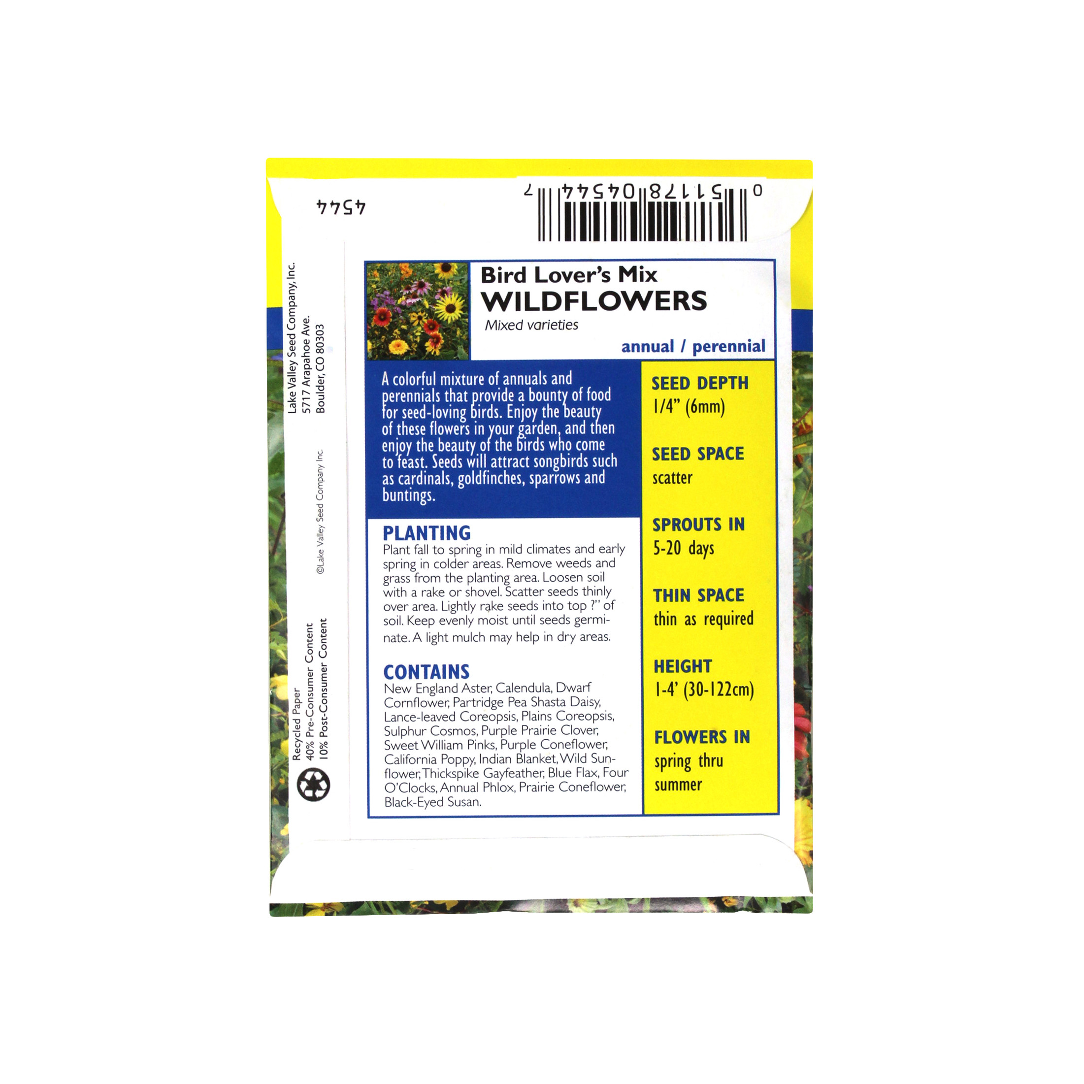 Lake Valley Seed Wildflowers Bird Lover's Mix, 3g