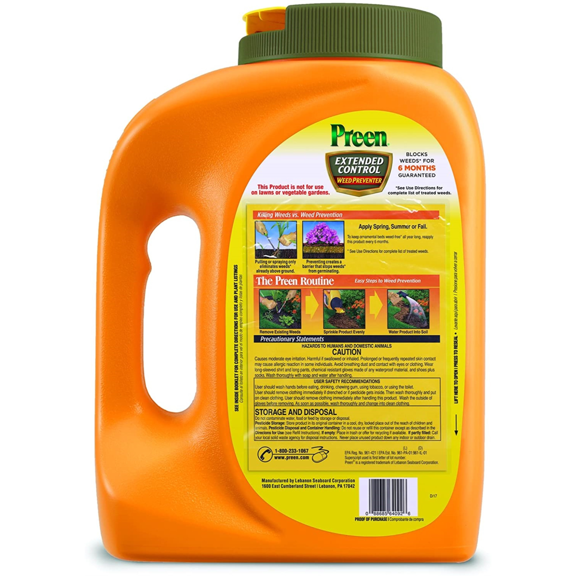 Preen 2464161 Extended Control Weed Preventer - 4.93 lb. - Covers 805 sq. ft.
