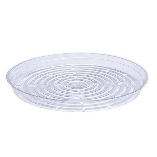 Curtis Wagner Plastics Vinyl Plant Saucer — Air-Flow Bottom Design, Clear — 14"