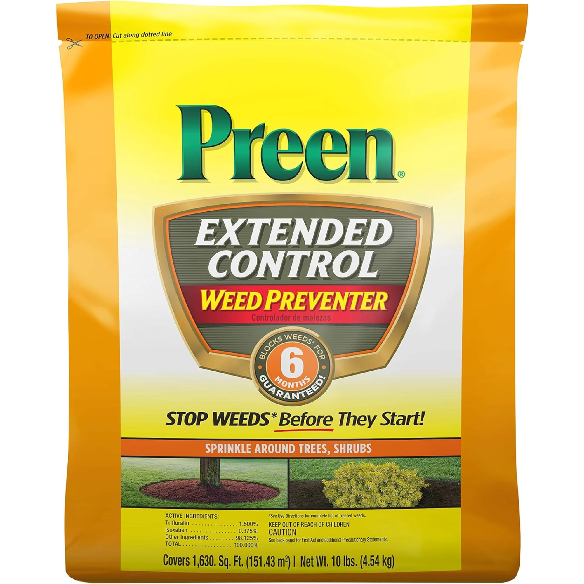Preen Extended Control Weed Preventer, Covers 1,630 sq. ft, 10 lb