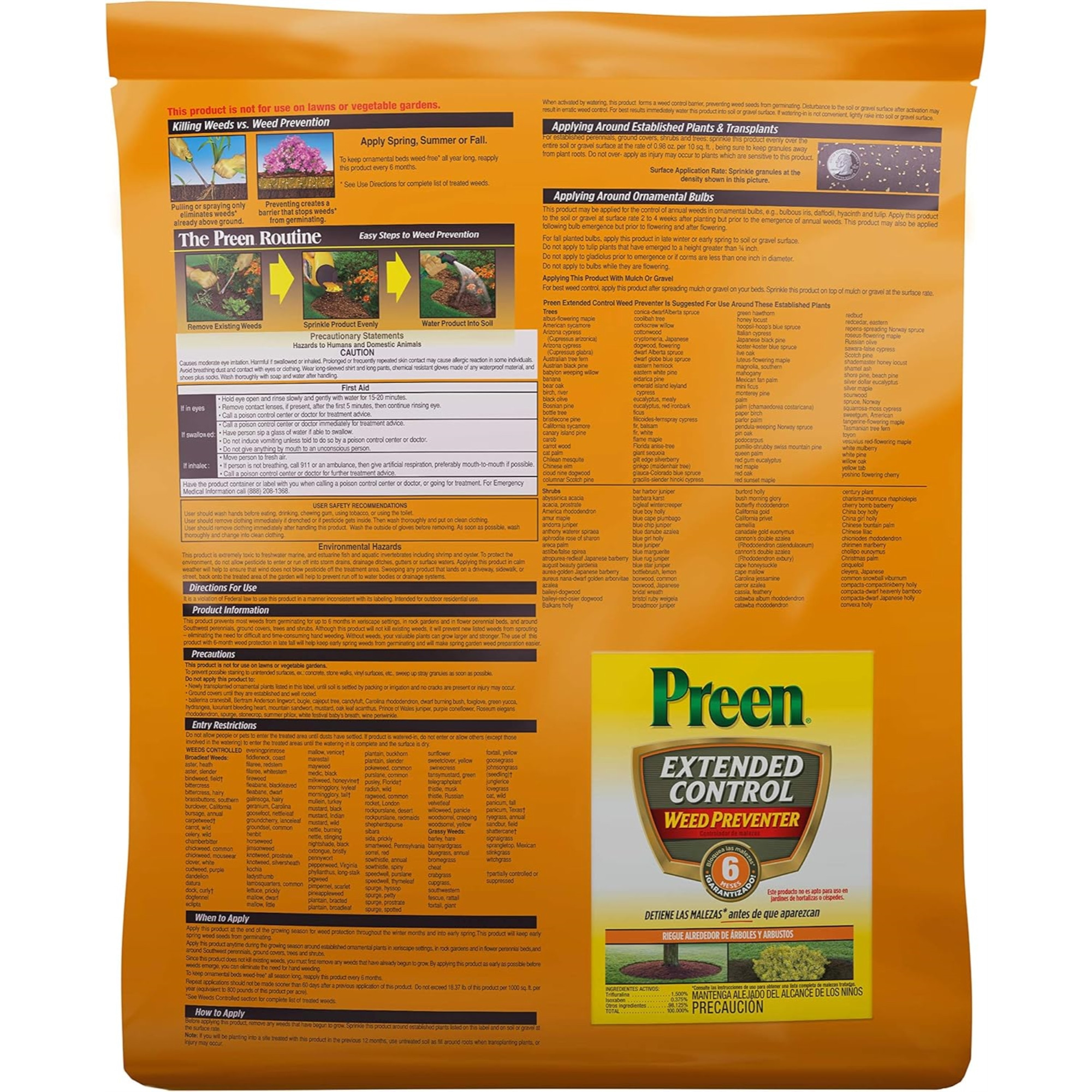 Preen Extended Control Weed Preventer, Covers 1,630 sq. ft, 10 lb