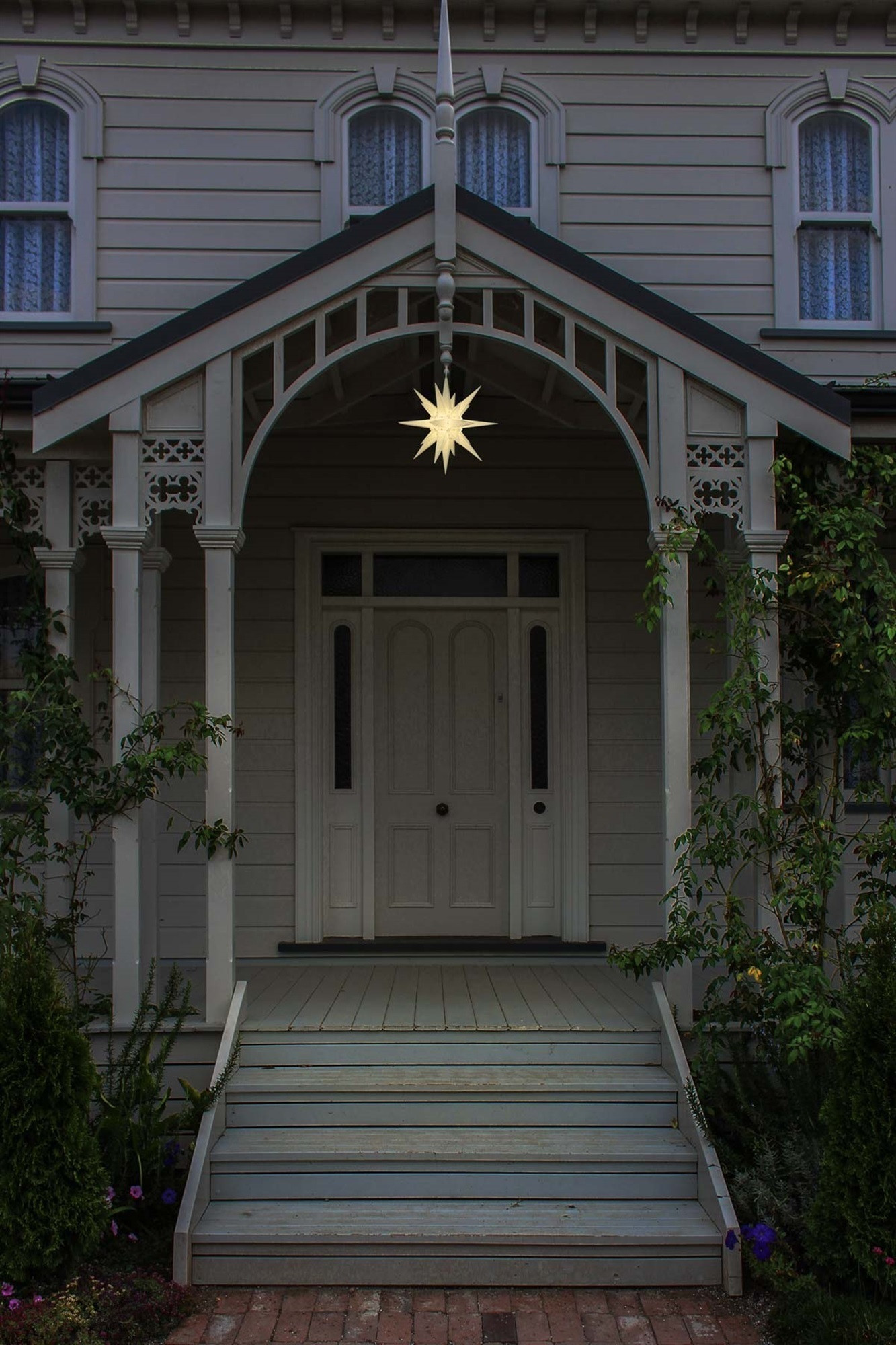 CandleCup Outdoor Holiday Moravian Star Light Decoration, Warm White, 18in