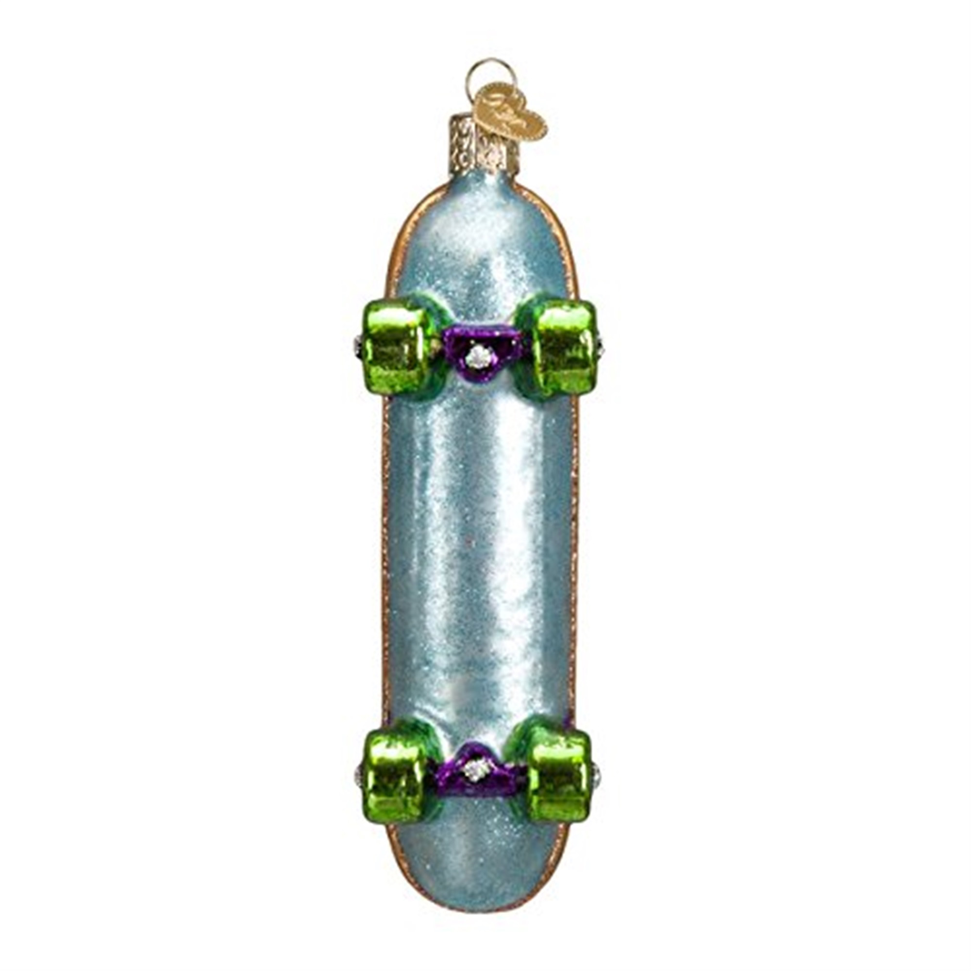 Old World Christmas Glass Blown Ornament for Christmas Tree, Skateboard