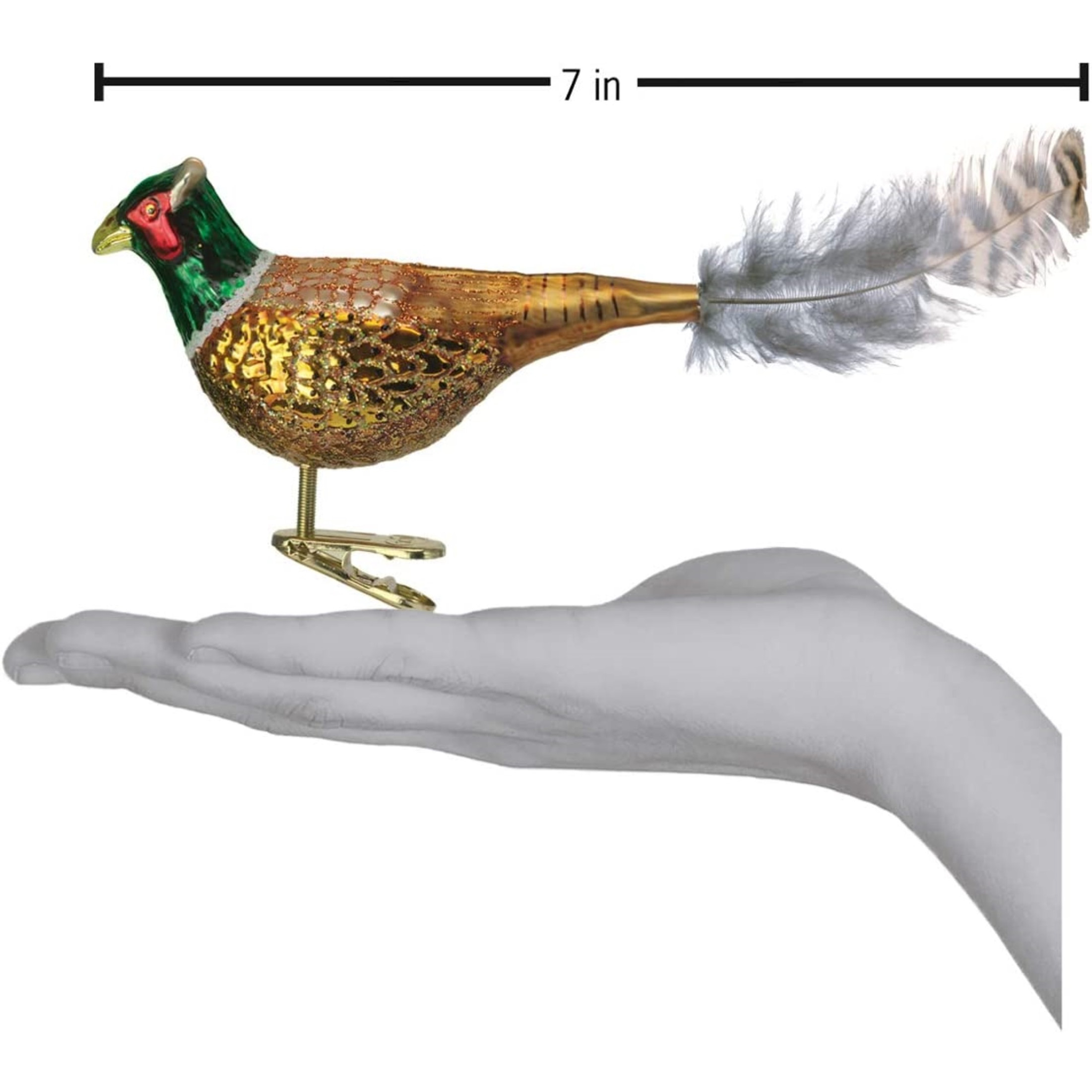 Old World Christmas Glass Blown Ornament, Pheasant (With OWC Gift Box)