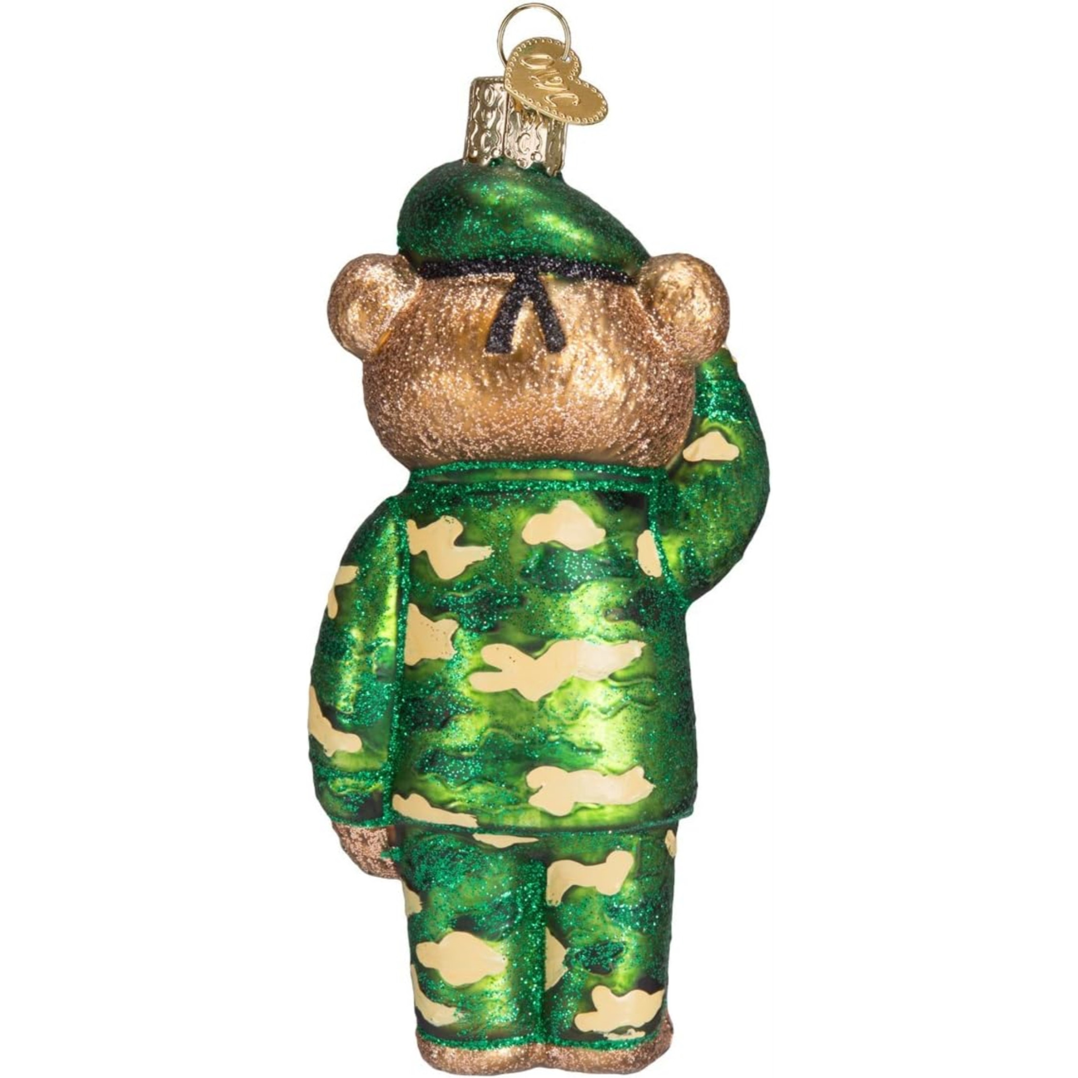 Old World Christmas Blown Glass Ornament for Christmas Tree, Army Bear