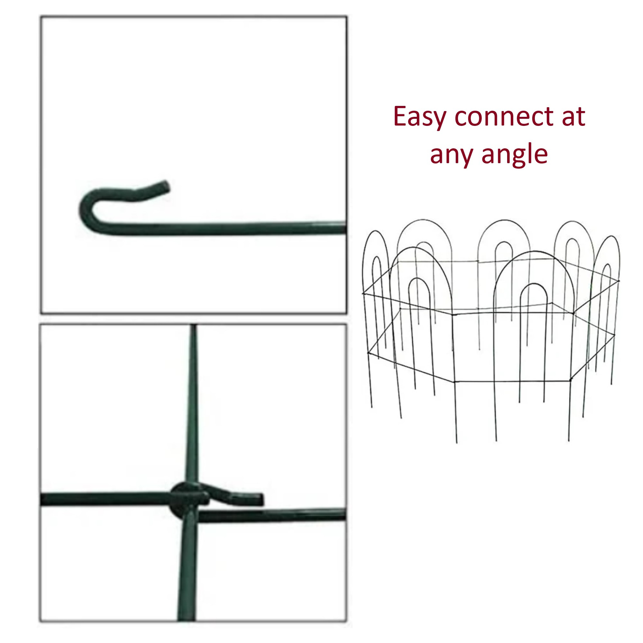 Origin Point Garden Craft Round Folding Border Fence, Green, 10' L x 32" H