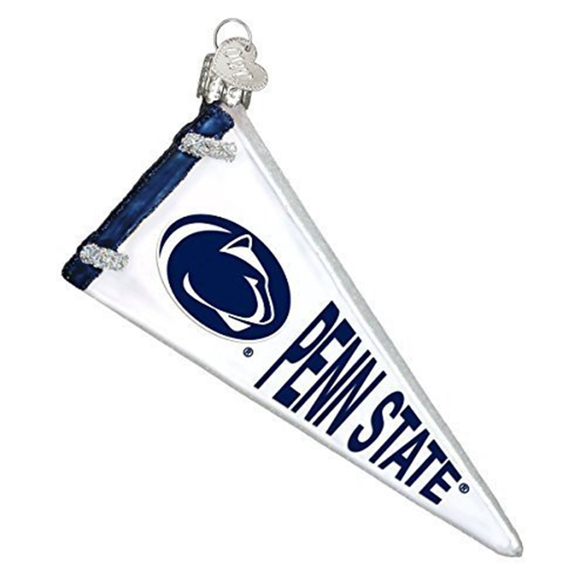 Old World Christmas Glass Blown Ornament for Christmas Tree, Penn State Pennant