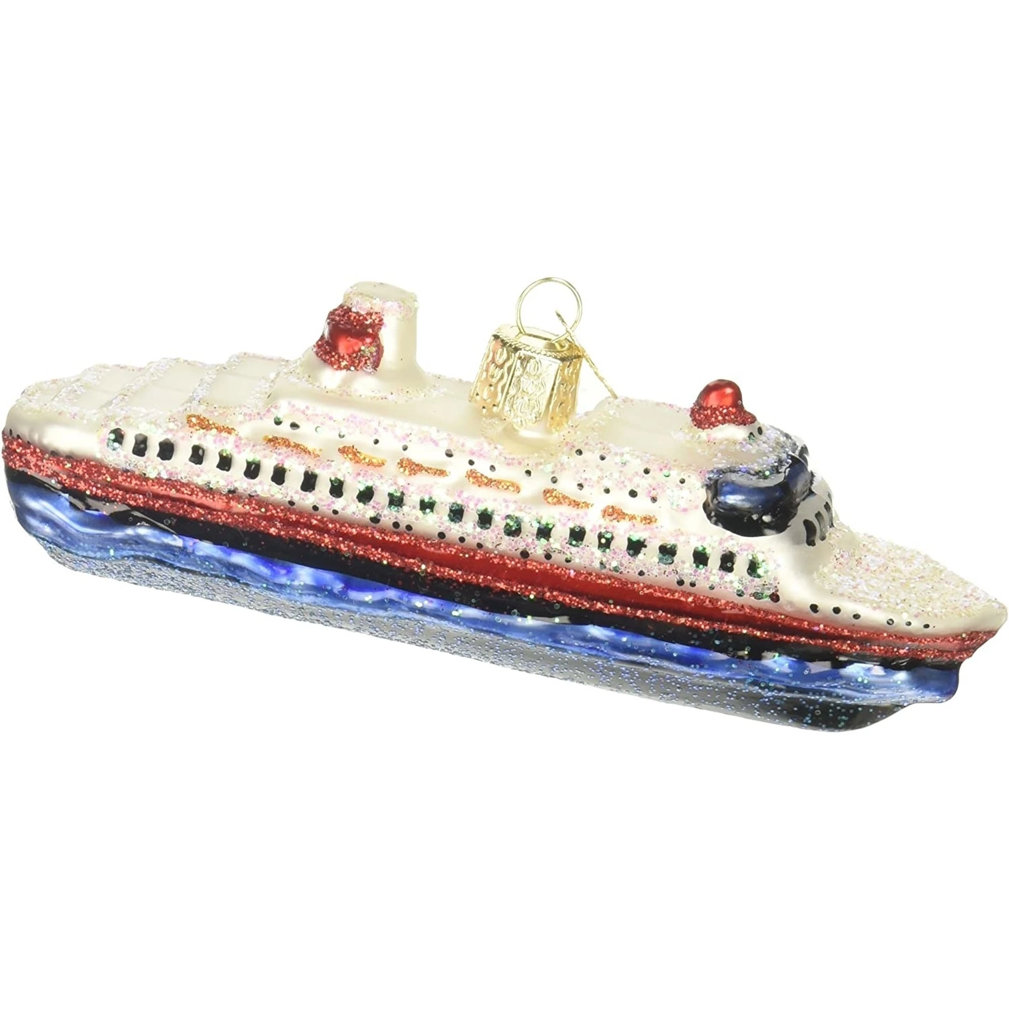 Old World Christmas Glass Blown Ornament for Christmas Tree, Cruise Ship