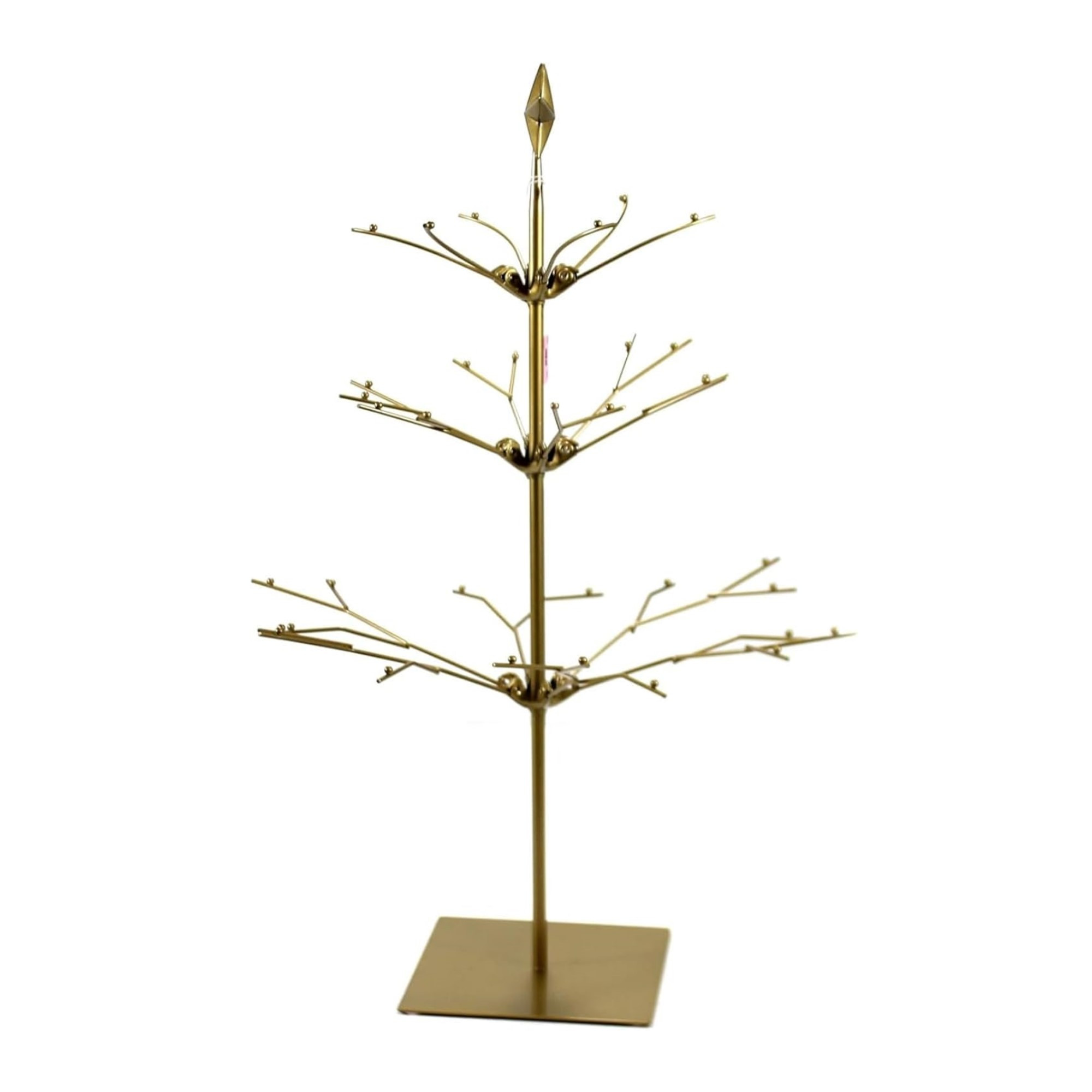 Old World Christmas Metal Ornament Display, 3-Tier Tree, Gold, 17in