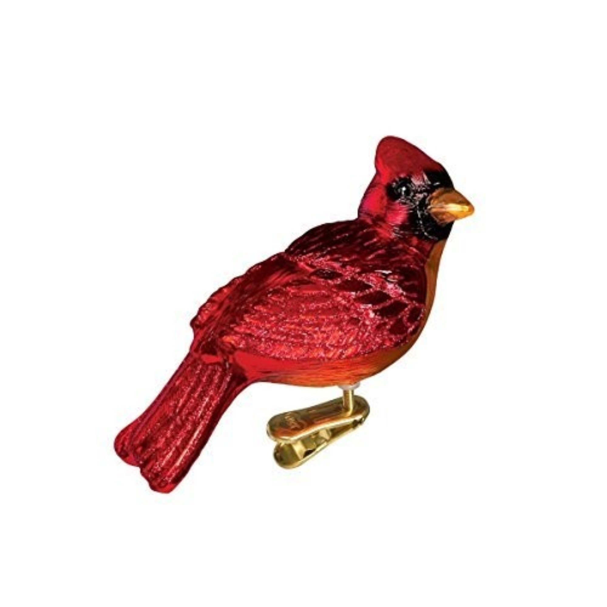 Old World Christmas Glass Blown Clip On Christmas Ornament for Tree, Resting Cardinal