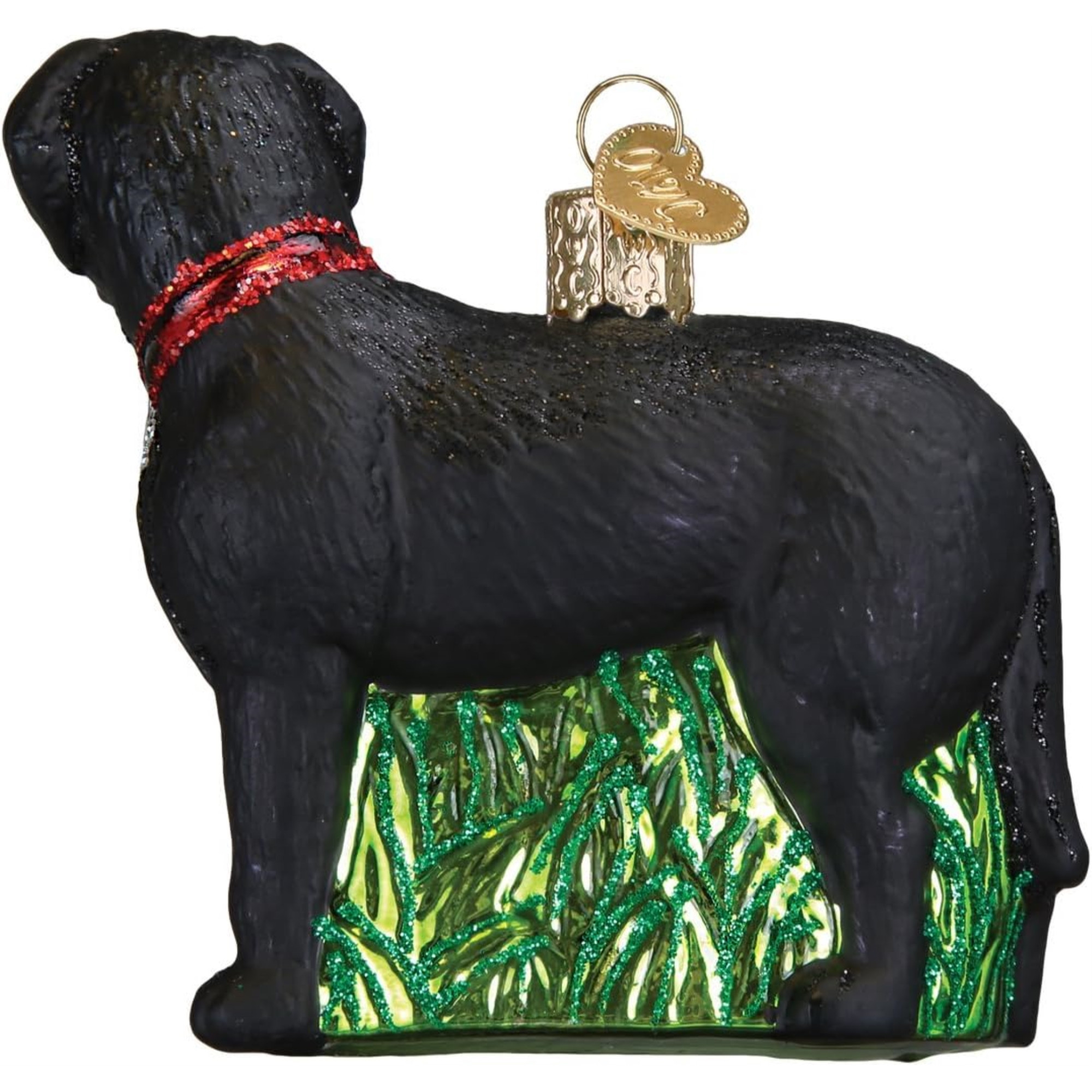 Old World Christmas Glass Blown Ornament for Christmas Tree, Standing Black Lab