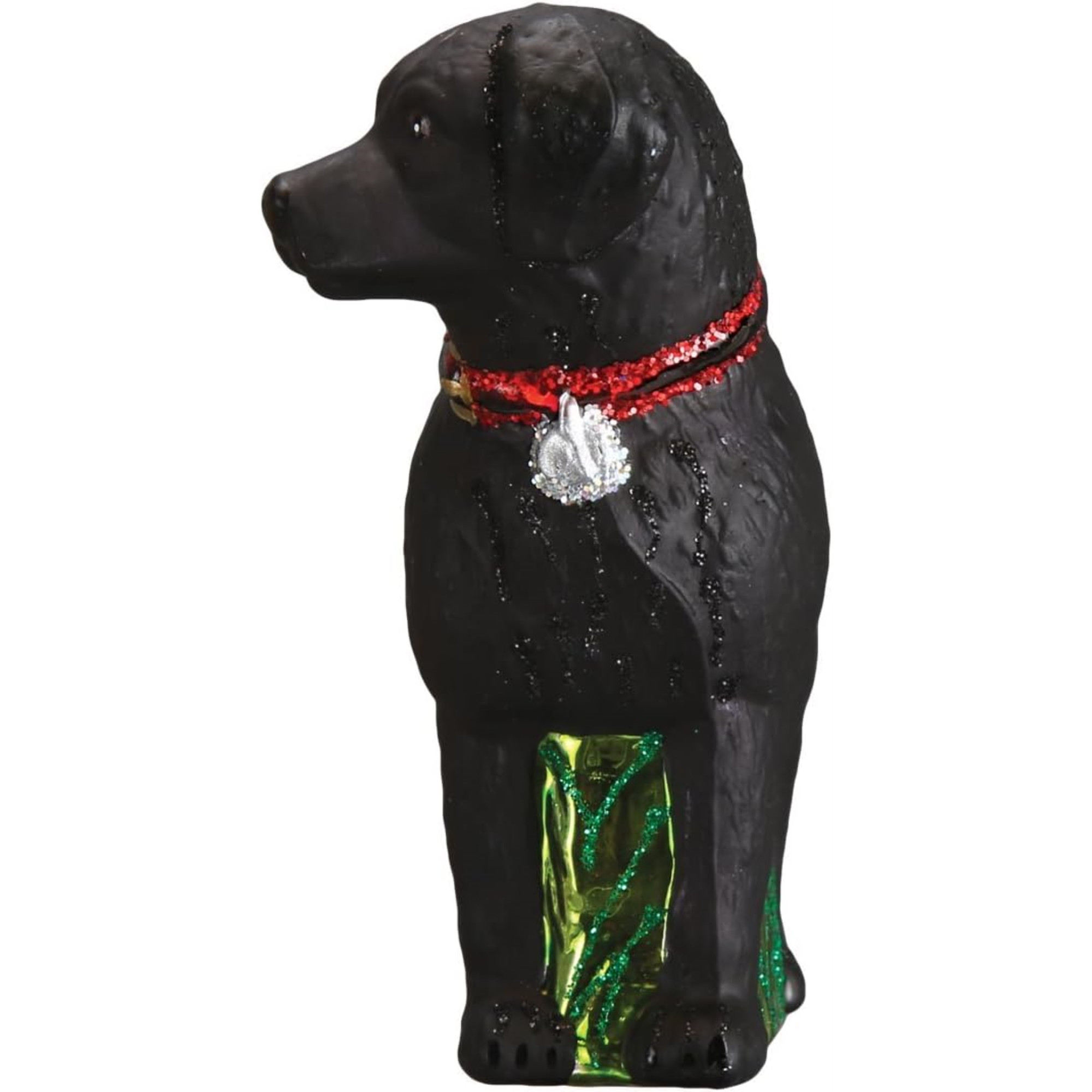 Old World Christmas Glass Blown Ornament for Christmas Tree, Standing Black Lab