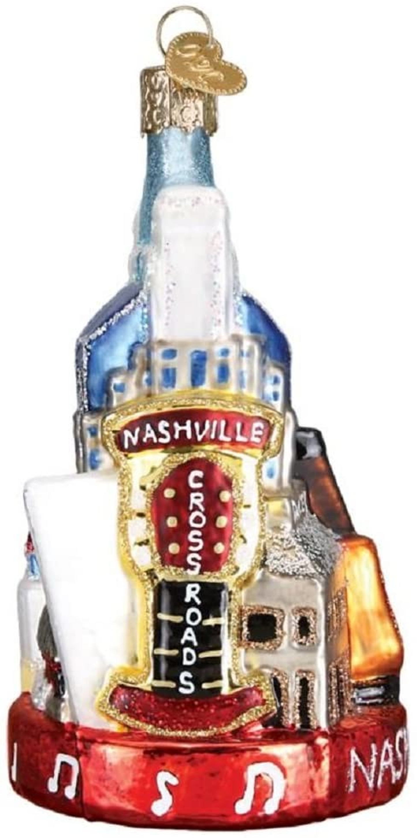 Old World Christmas Glass Blown Ornament, Nashville (With OWC Gift Box)