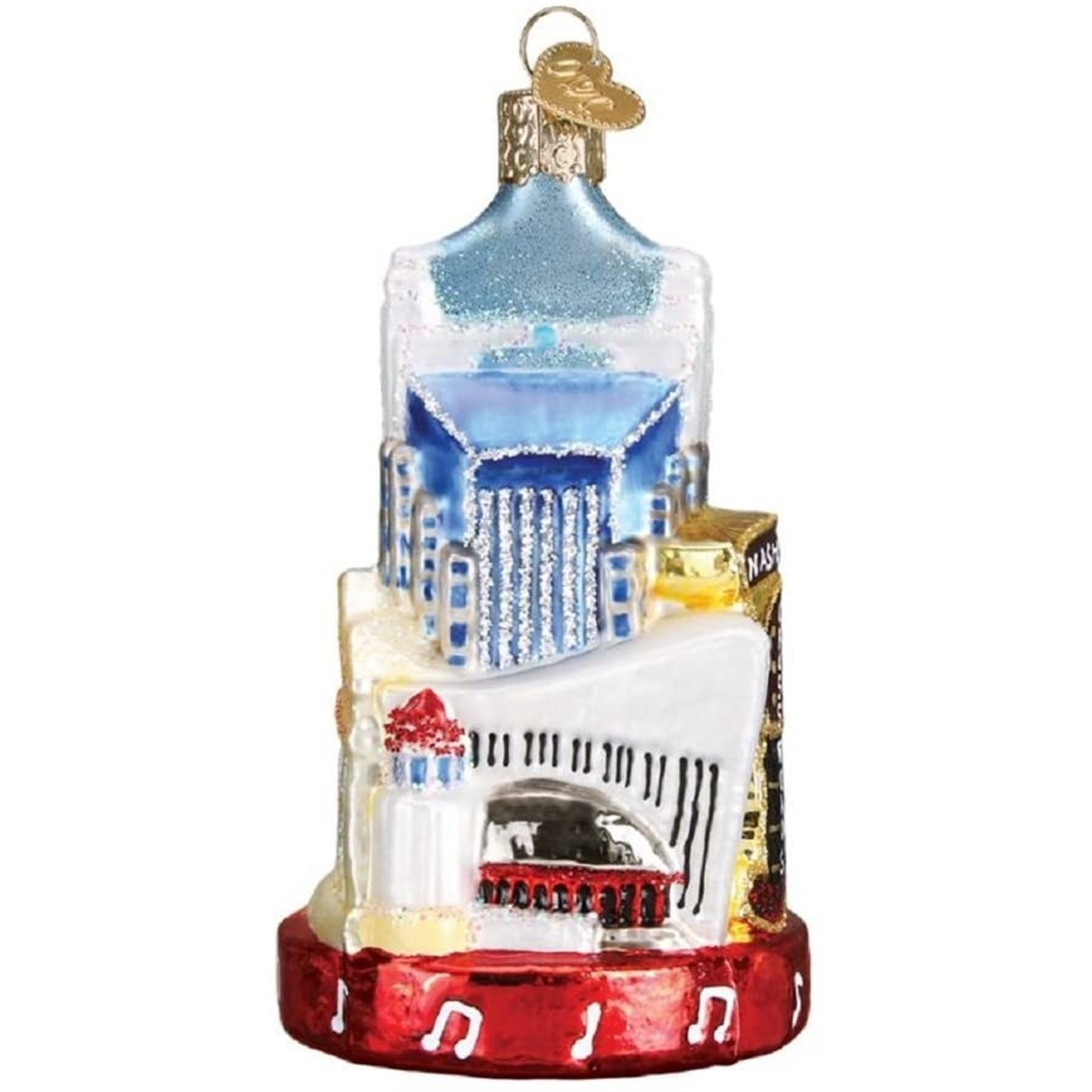 Old World Christmas Glass Blown Ornament for Christmas Tree, Nashville