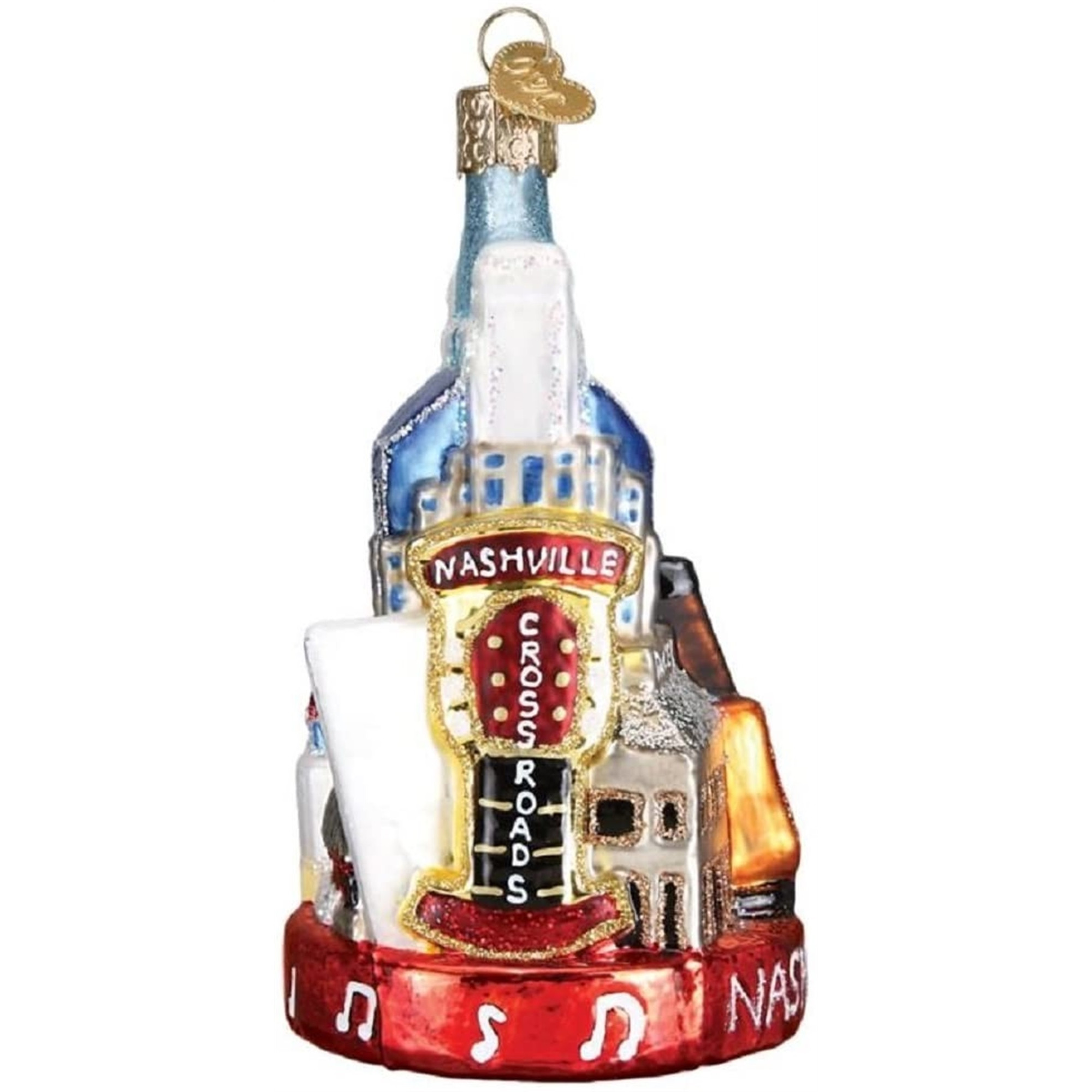Old World Christmas Glass Blown Ornament for Christmas Tree, Nashville