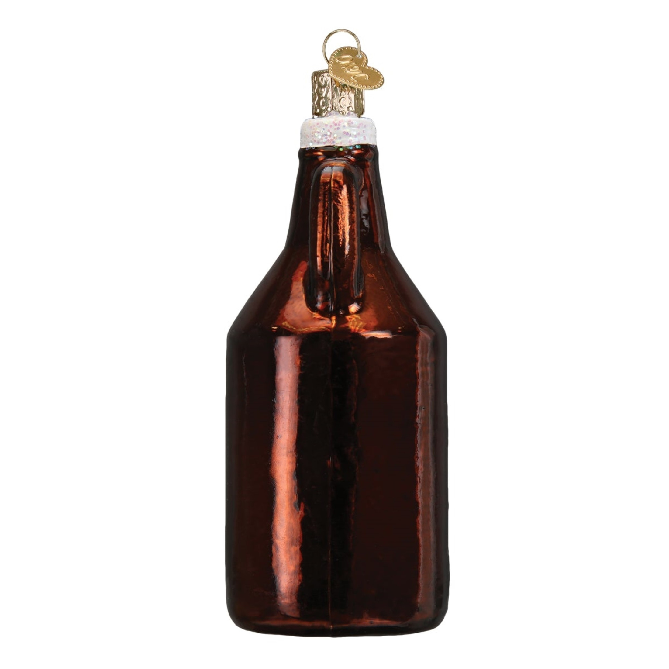 Old World Christmas Blown Glass Ornament for Christmas Tree, Beer Growler